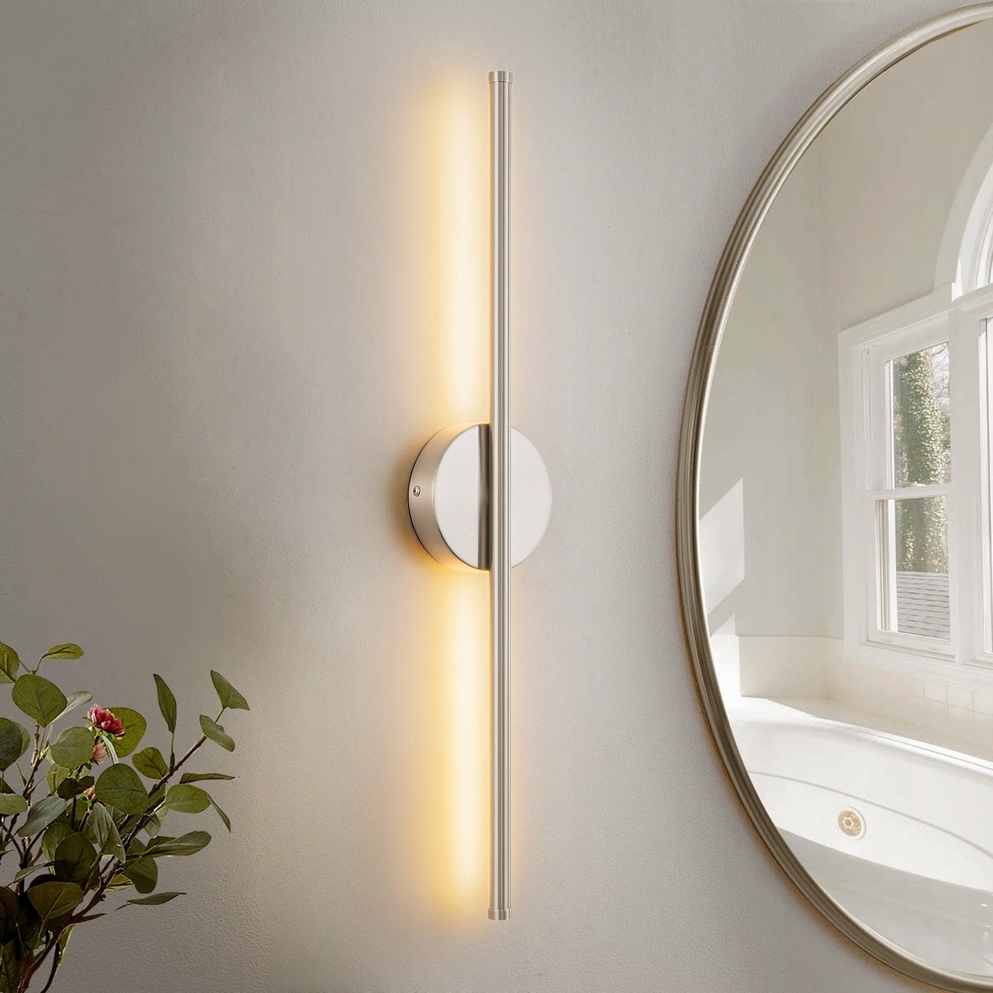 1-flammig 23,6 Zoll Moderne lineare dimmbare integrierte LED-Badezimmer-Wandleuchte