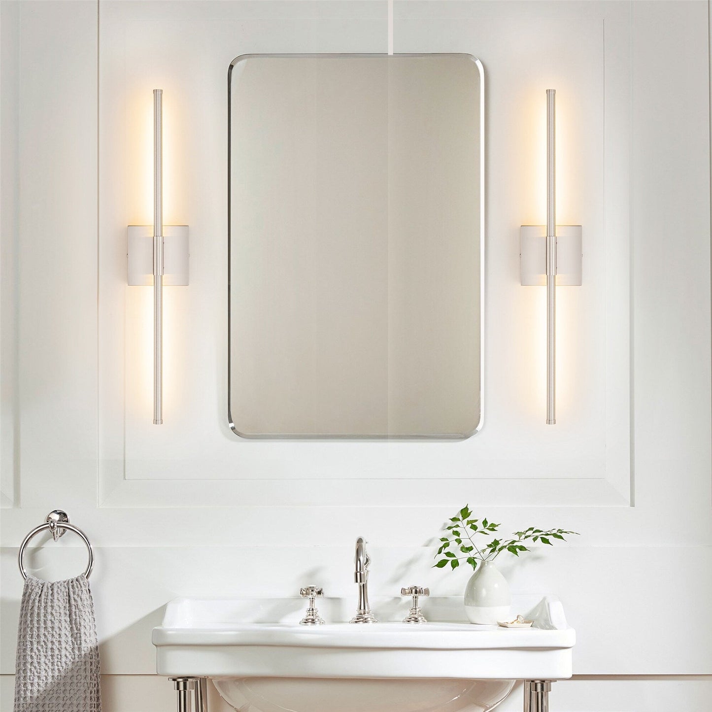 1-flammig 23,6 Zoll Moderne lineare dimmbare integrierte LED-Badezimmer-Wandleuchte