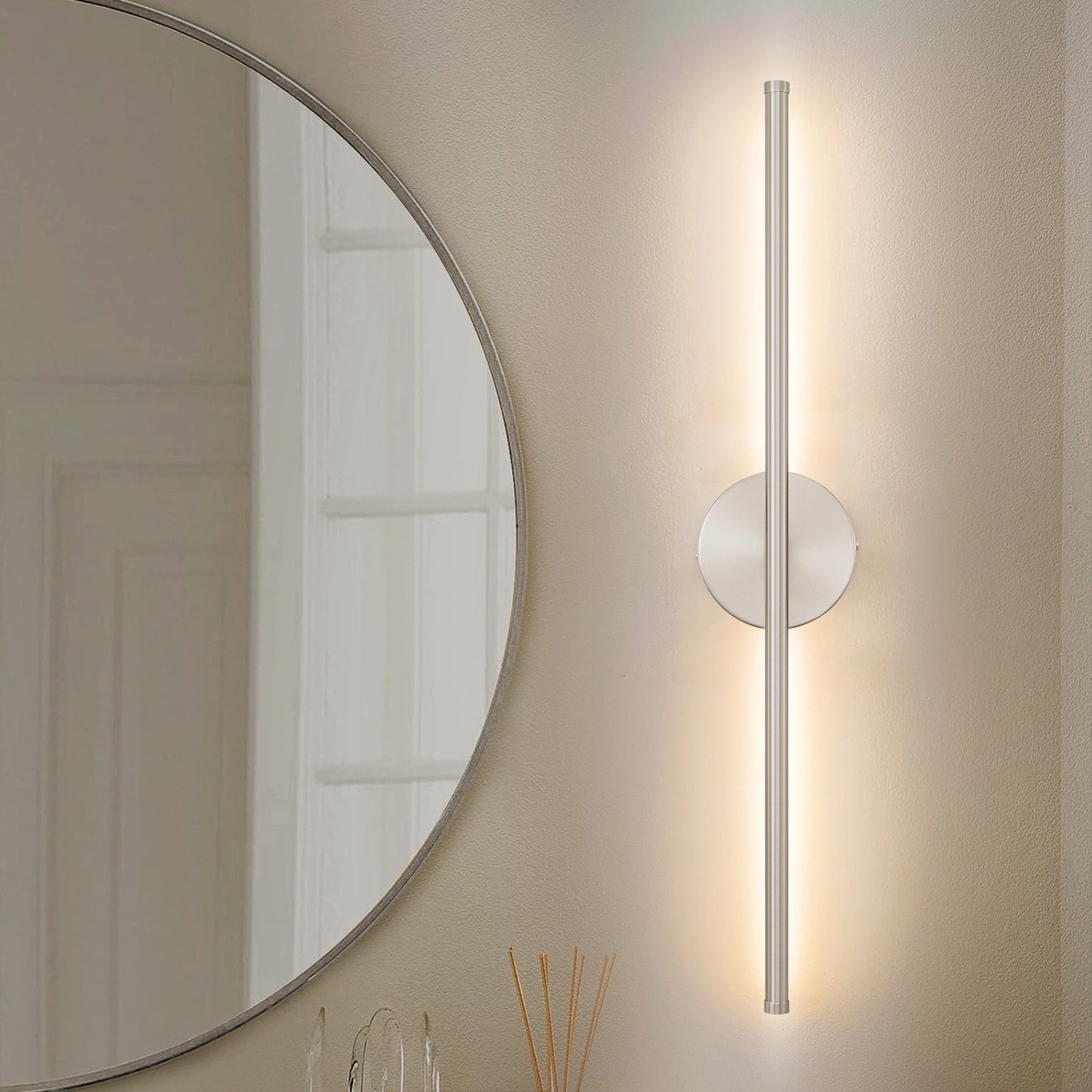 1-flammig 23,6 Zoll Moderne lineare dimmbare integrierte LED-Badezimmer-Wandleuchte