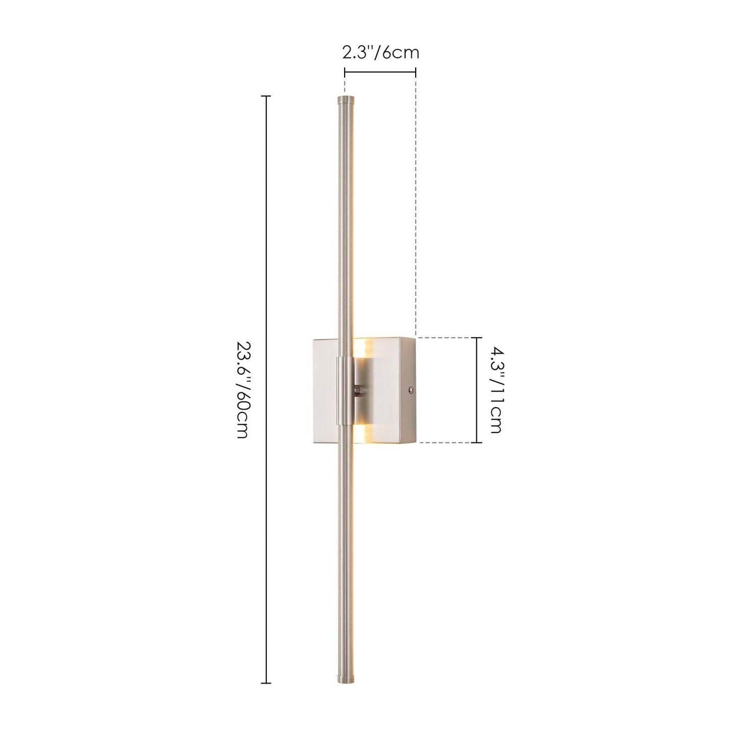 1-flammig 23,6 Zoll Moderne lineare dimmbare integrierte LED-Badezimmer-Wandleuchte