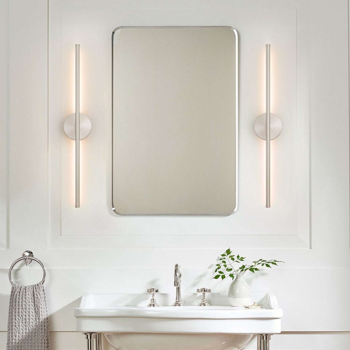 1-flammig 23,6 Zoll Moderne lineare dimmbare integrierte LED-Badezimmer-Wandleuchte