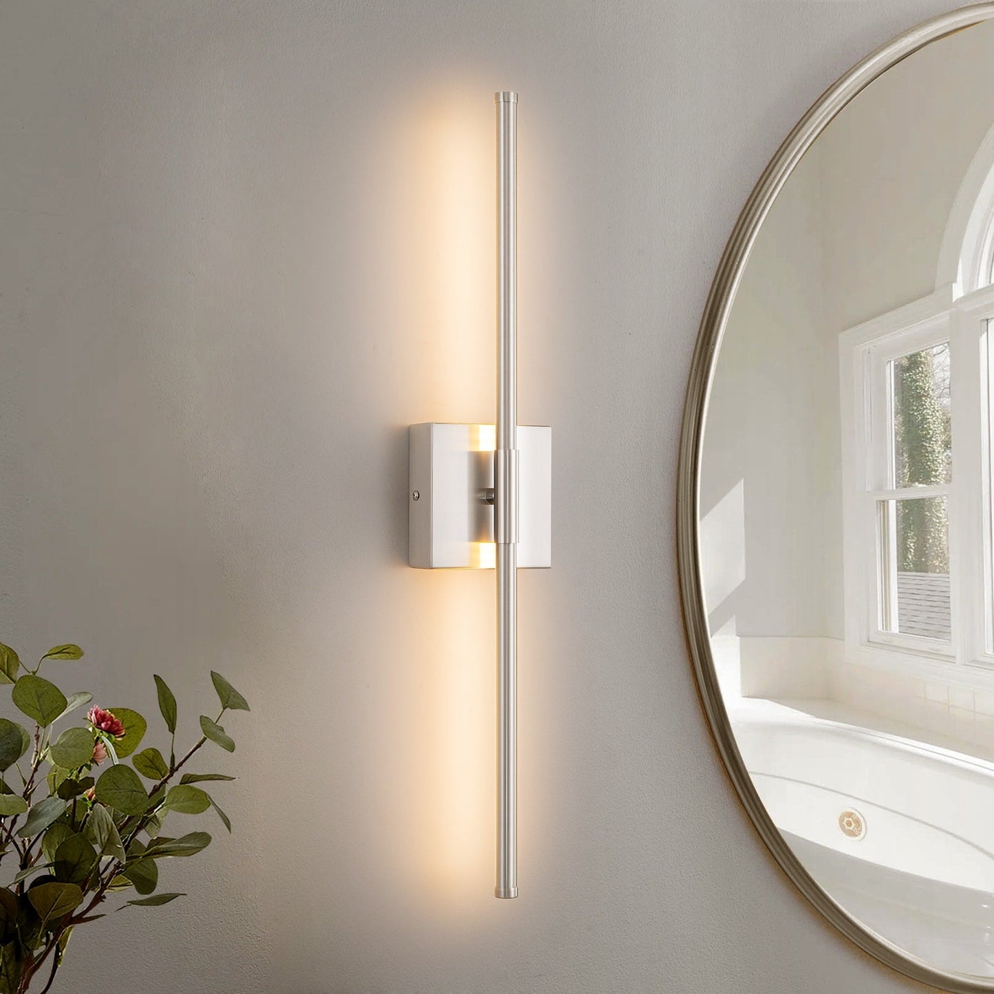 1-flammig 23,6 Zoll Moderne lineare dimmbare integrierte LED-Badezimmer-Wandleuchte