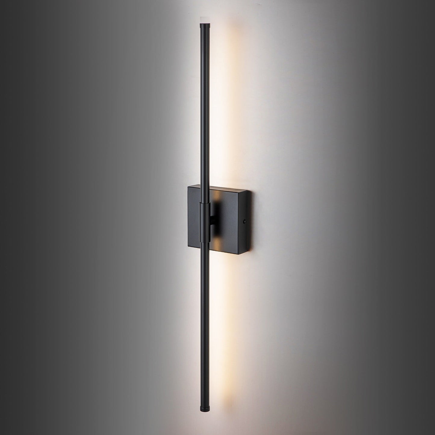 1-flammige, moderne, lange, lineare Wandleuchte in Schwarz/Gold/Nickel, dimmbare LED-Badezimmer-Waschtischleuchte