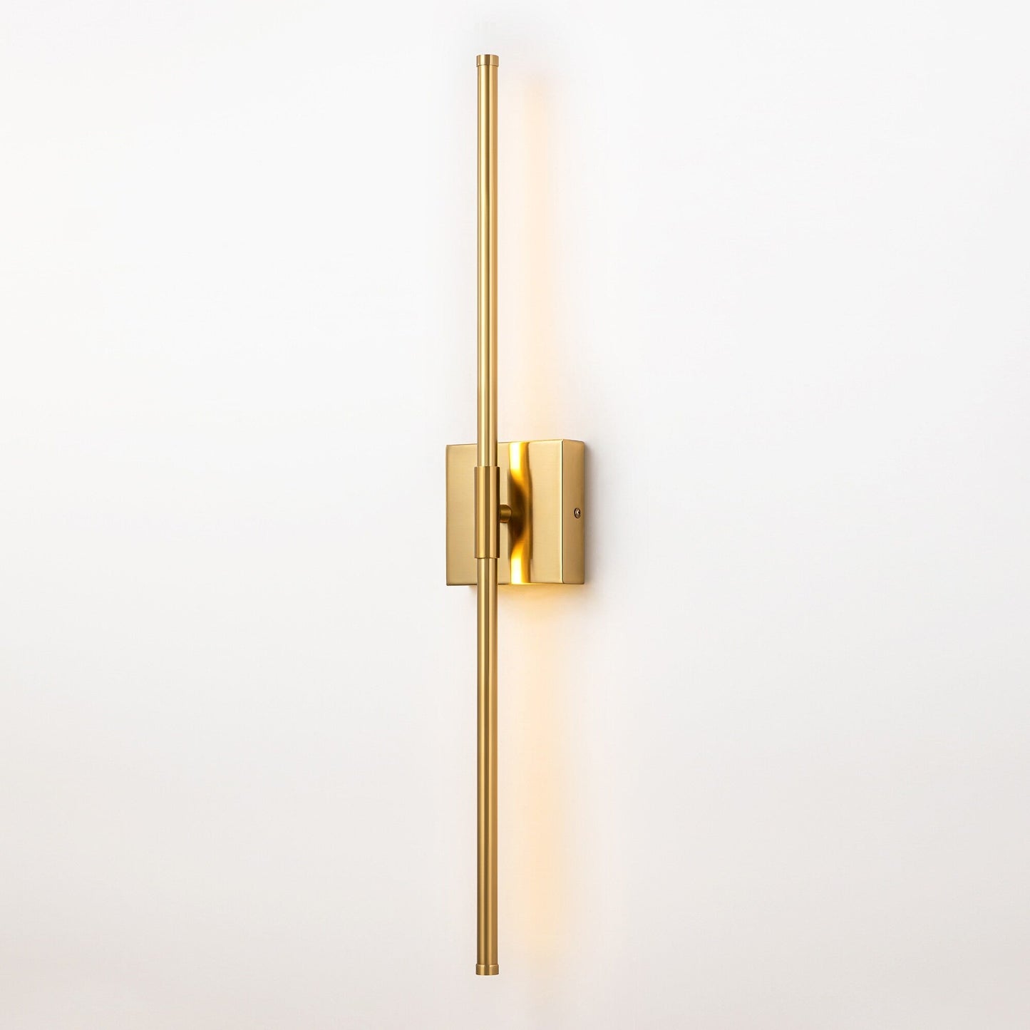 1-flammige, moderne, lange, lineare Wandleuchte in Schwarz/Gold/Nickel, dimmbare LED-Badezimmer-Waschtischleuchte