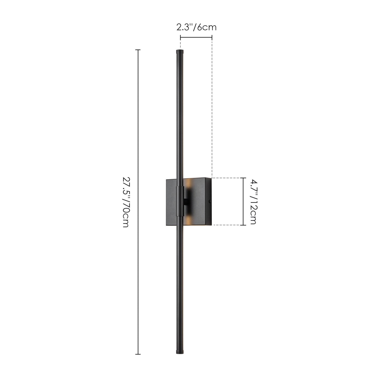 1-flammige, moderne, lange, lineare Wandleuchte in Schwarz/Gold/Nickel, dimmbare LED-Badezimmer-Waschtischleuchte