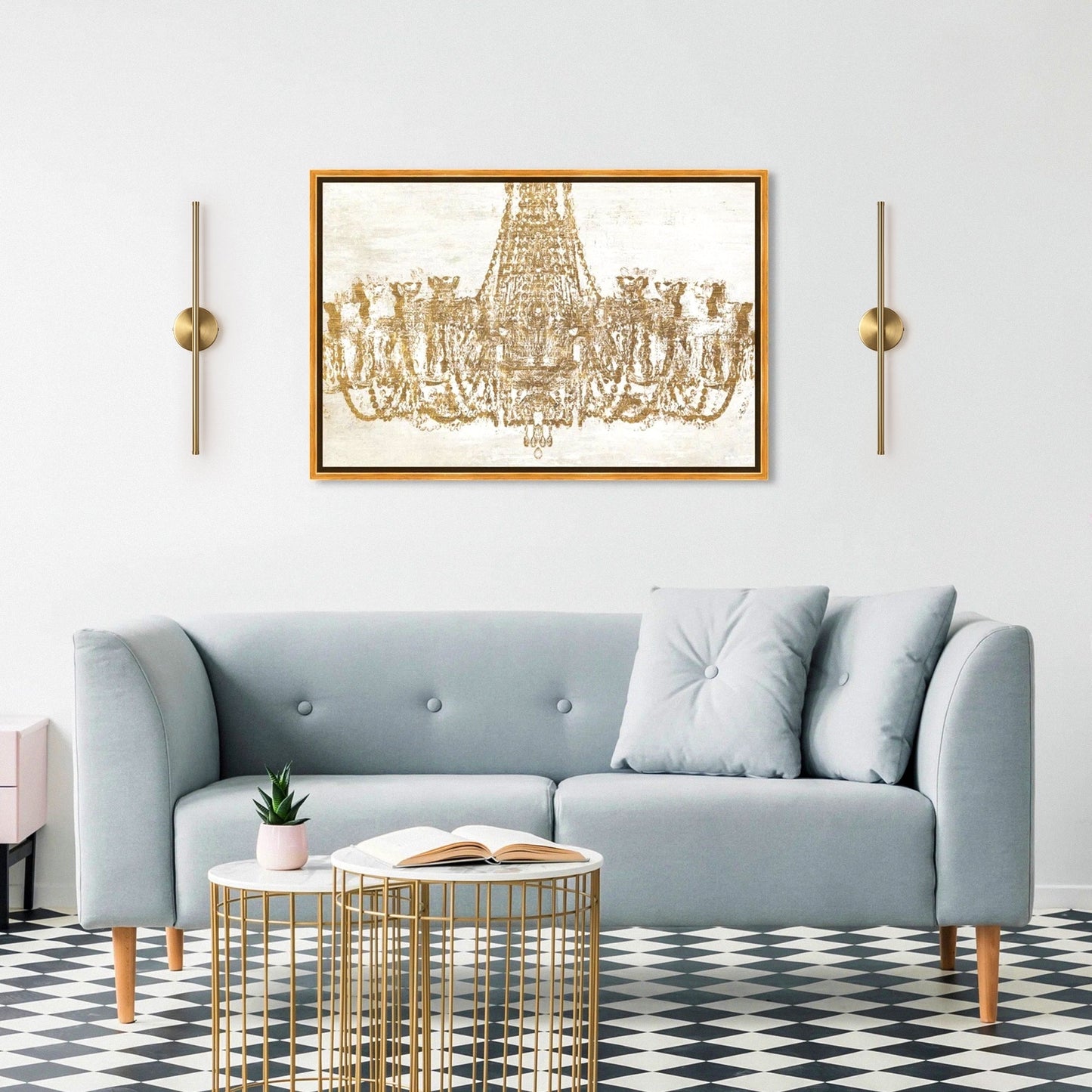 1-flammige, moderne, lange, lineare Wandleuchte in Schwarz/Gold/Nickel, dimmbare LED-Badezimmer-Waschtischleuchte