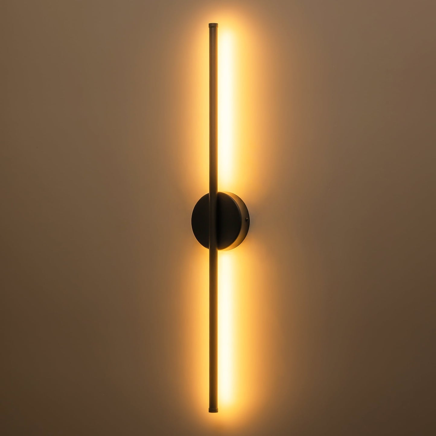 1-flammige, moderne, lange, lineare Wandleuchte in Schwarz/Gold/Nickel, dimmbare LED-Badezimmer-Waschtischleuchte