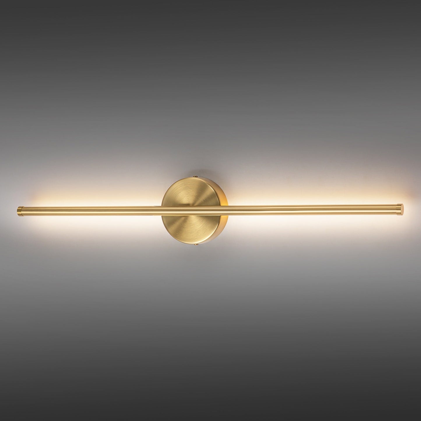 1-flammige, moderne, lange, lineare Wandleuchte in Schwarz/Gold/Nickel, dimmbare LED-Badezimmer-Waschtischleuchte