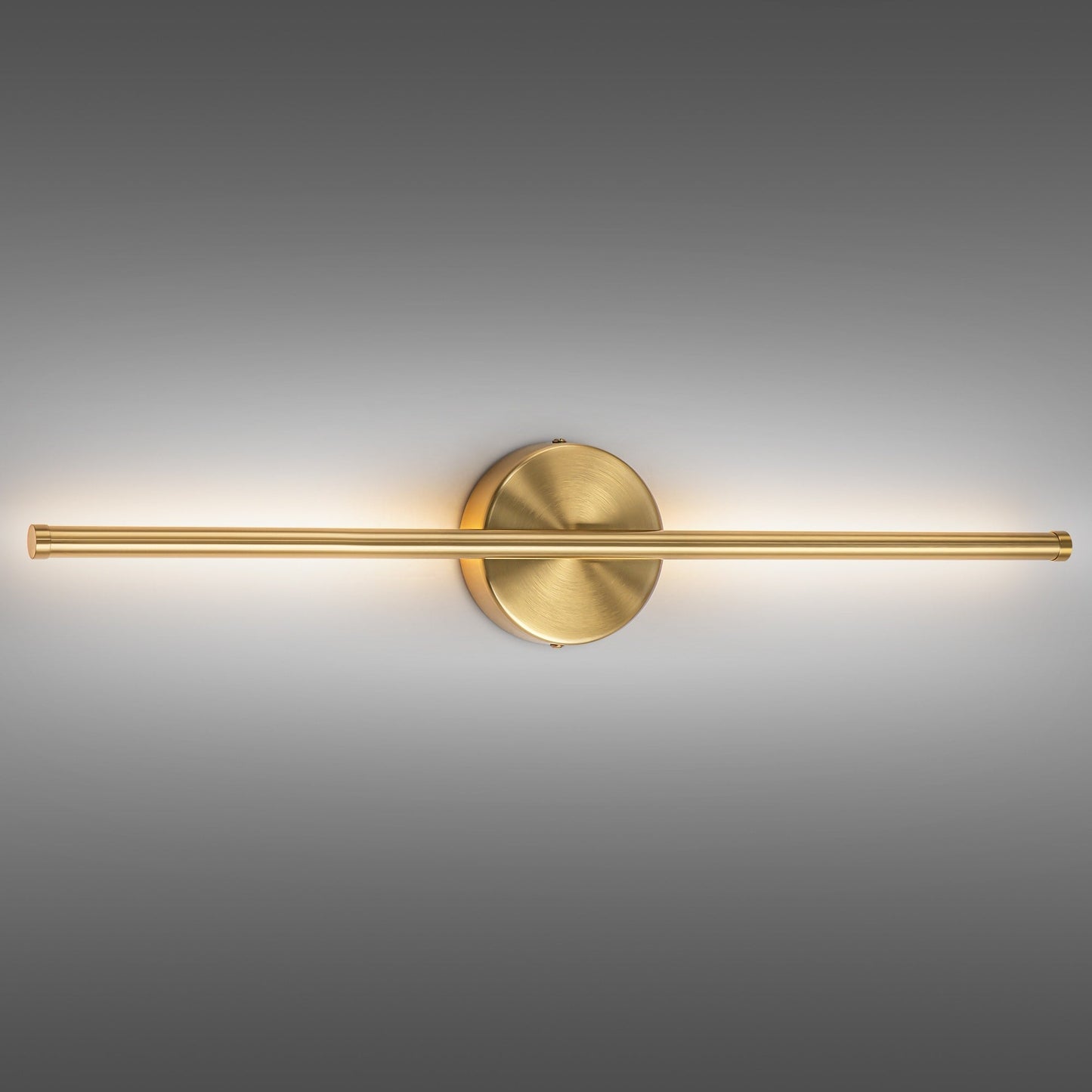 1-flammige, moderne, lange, lineare Wandleuchte in Schwarz/Gold/Nickel, dimmbare LED-Badezimmer-Waschtischleuchte