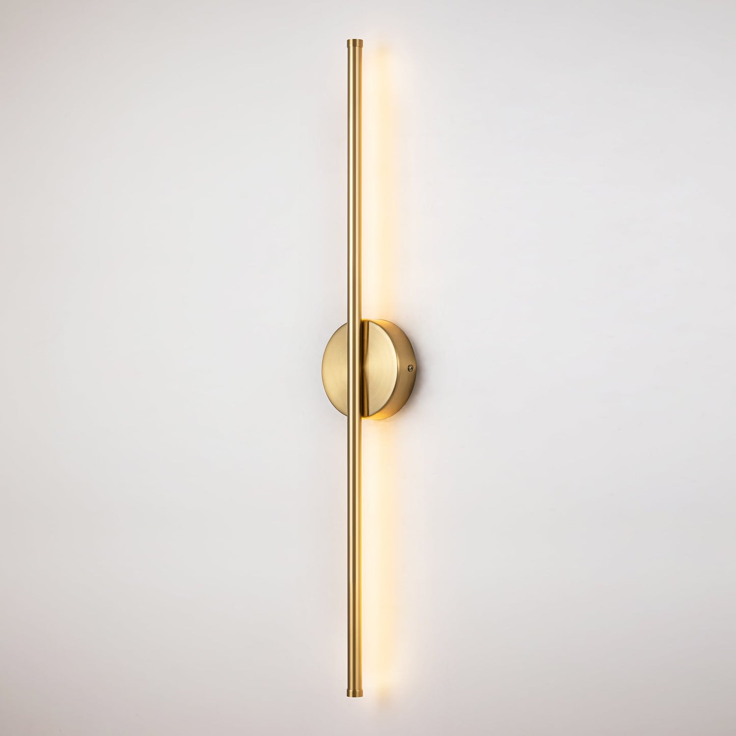 1-flammige, moderne, lange, lineare Wandleuchte in Schwarz/Gold/Nickel, dimmbare LED-Badezimmer-Waschtischleuchte