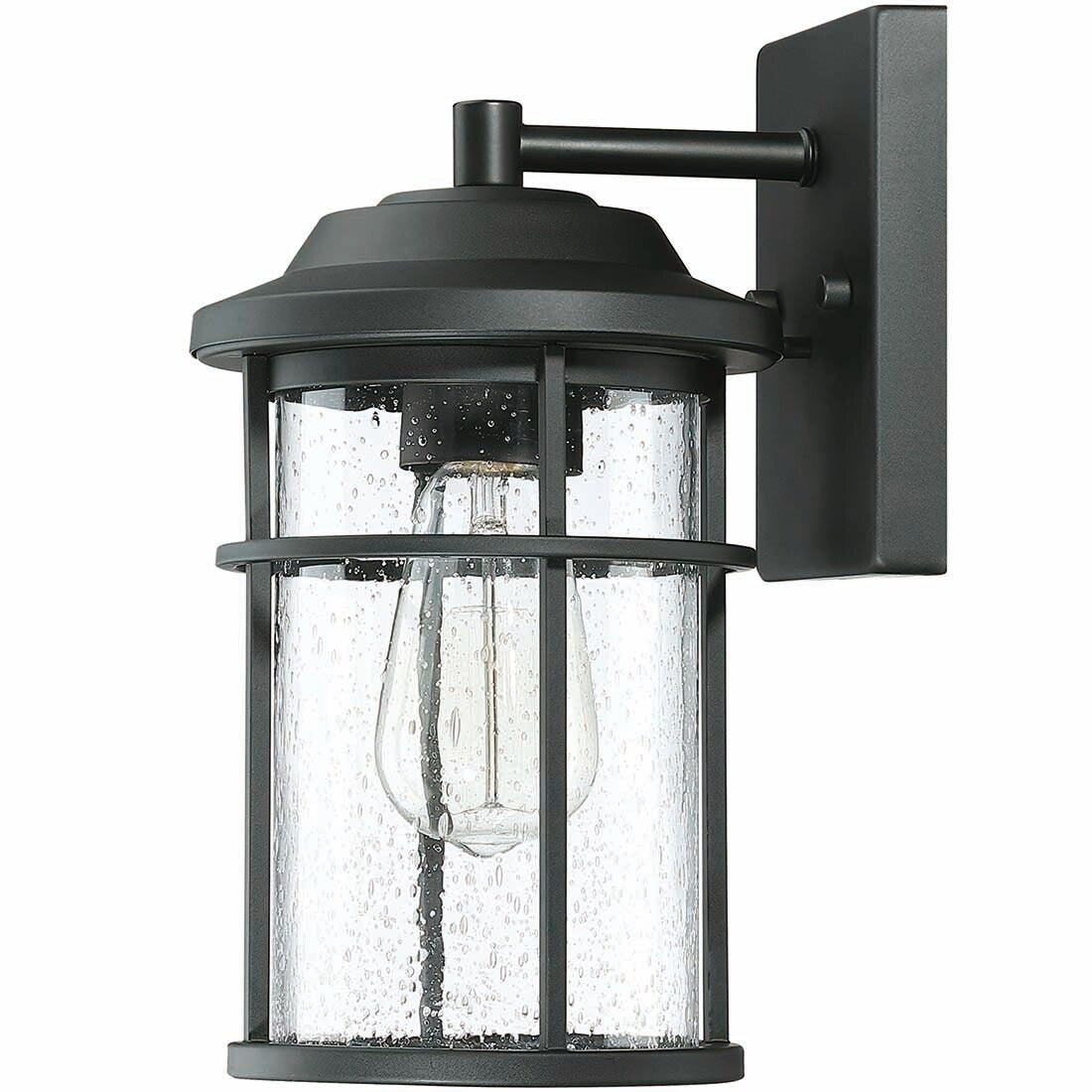 1 Licht Schwarz Coastal Barn Dome Outdoor Wandlaterne Klarglas