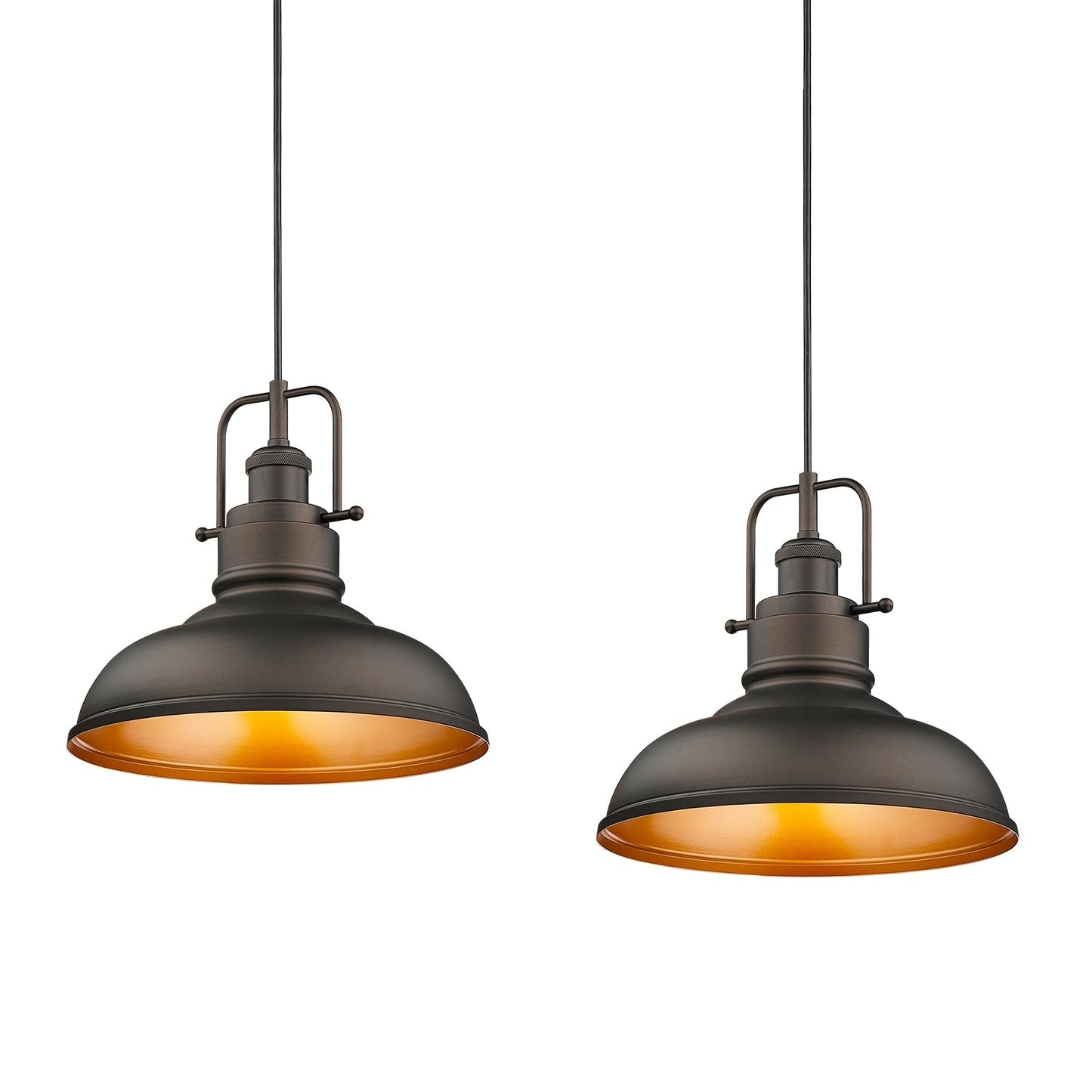 1-flammige Industrie-Pendelleuchte im Landhausstil aus Metall mit Kuppel, Finish in geölter Bronze