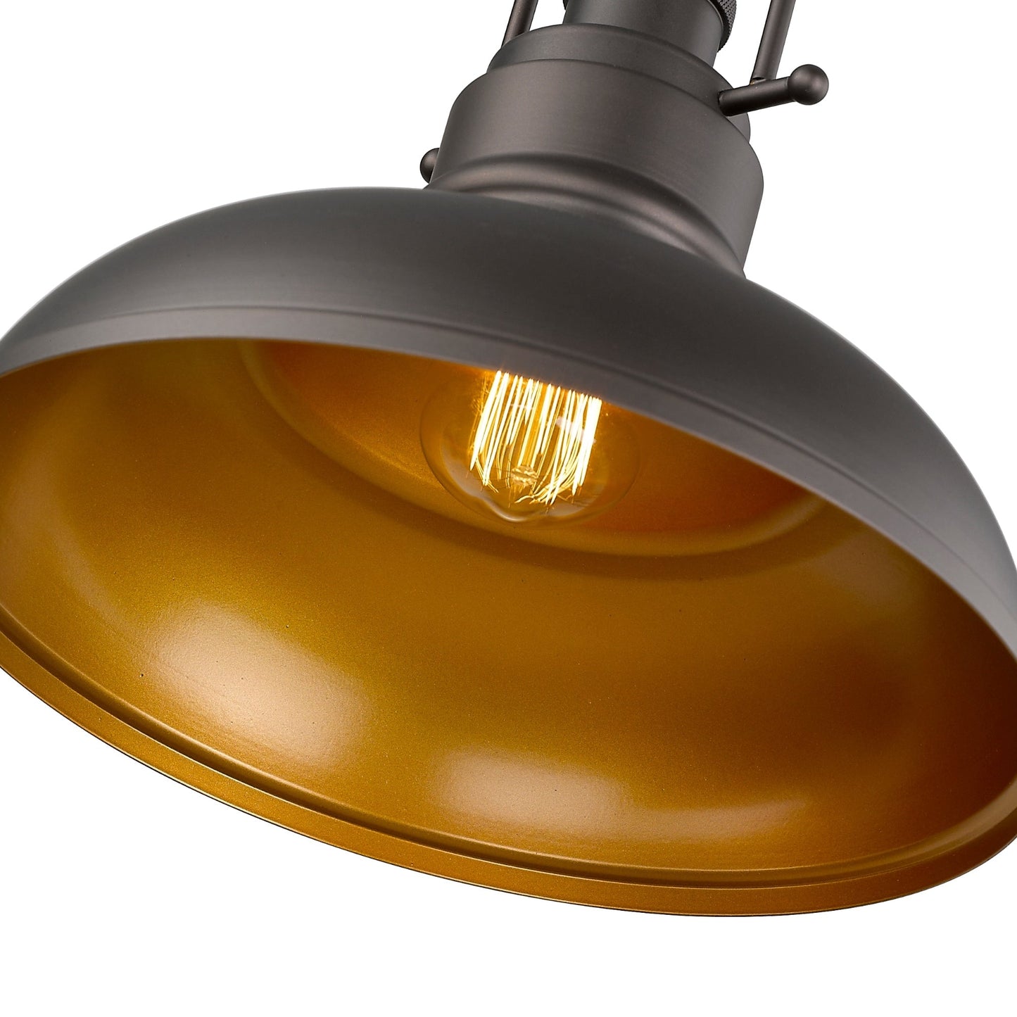 1-flammige Industrie-Pendelleuchte im Landhausstil aus Metall mit Kuppel, Finish in geölter Bronze