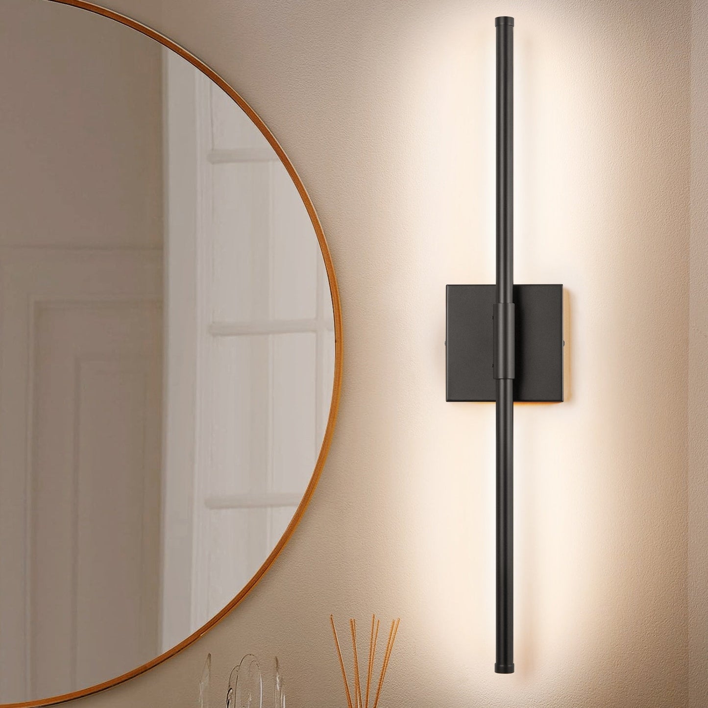 1-flammig 23,6 Zoll Moderne lineare dimmbare integrierte LED-Badezimmer-Wandleuchte
