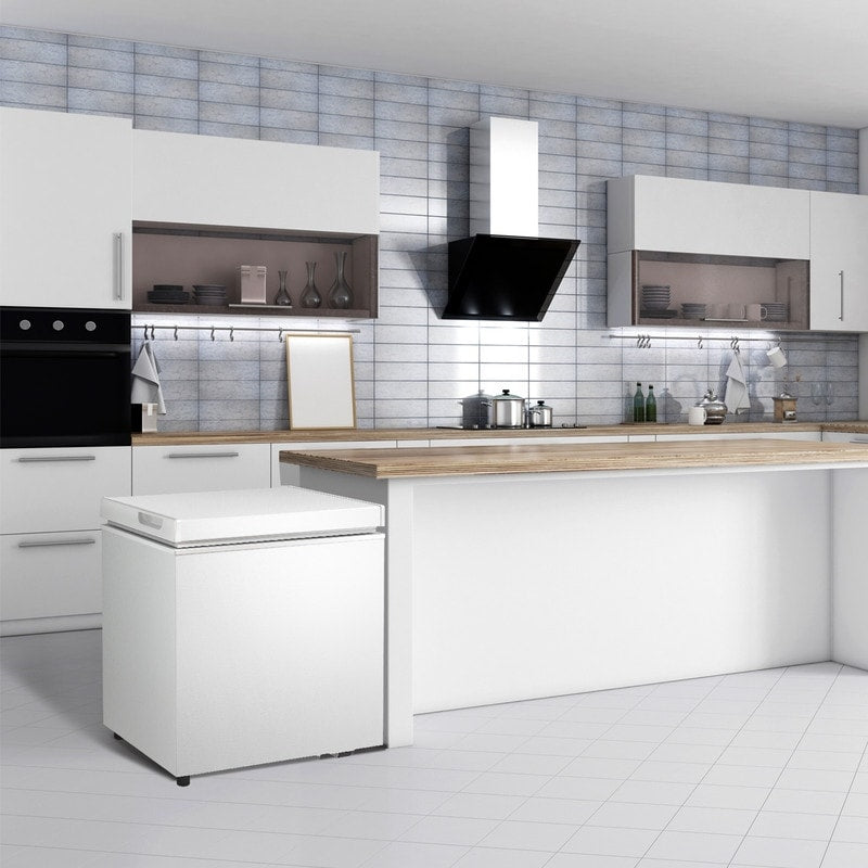 1,8 Kubikfuß Gefriertruhe mit herausnehmbarem Korb, Bodenablauf, 7-stufigem Thermostat, freistehendes Design für Haus und Wohnung