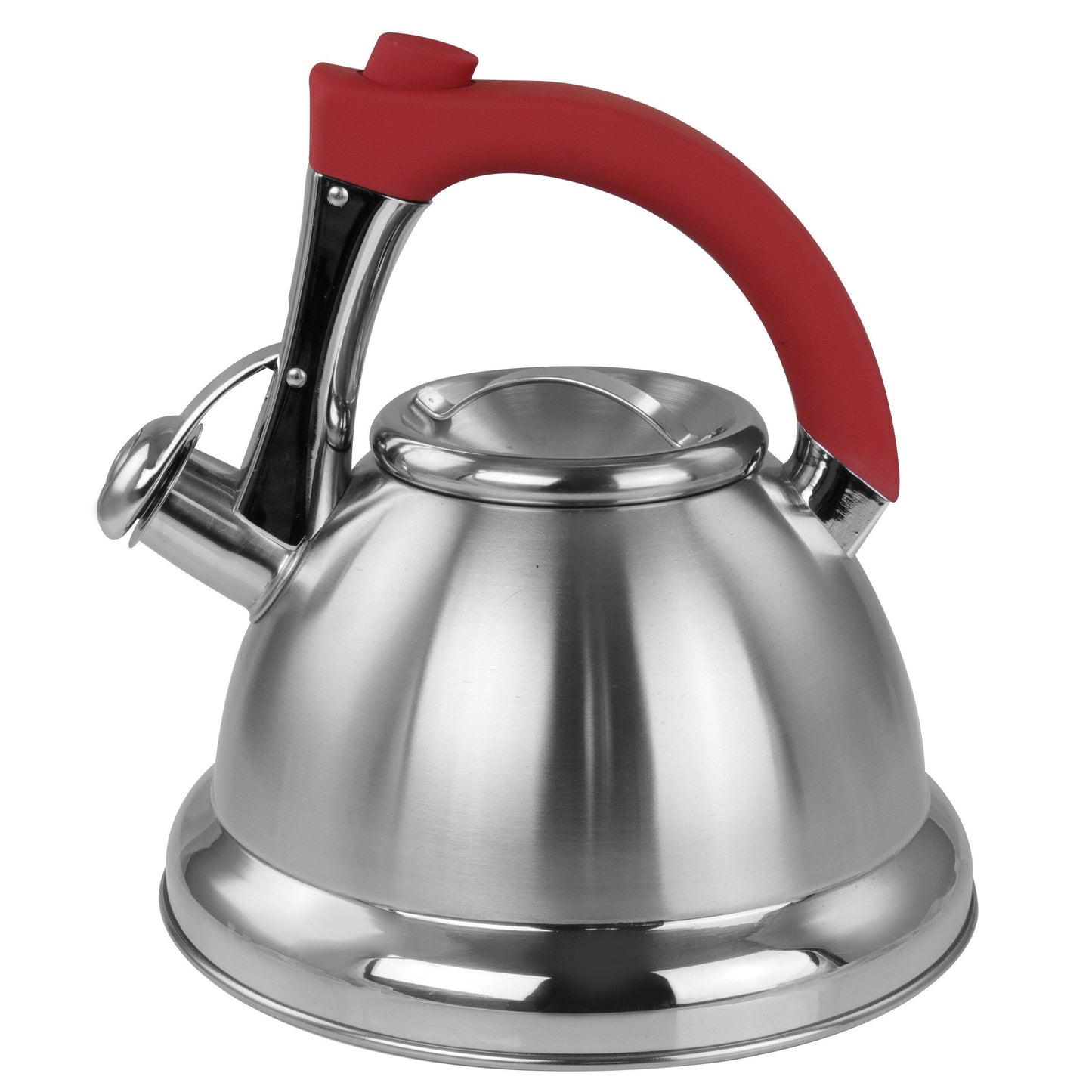 1,8 Quart Edelstahl-Pfeifkessel mit ergonomischem Griff und breiter Basis