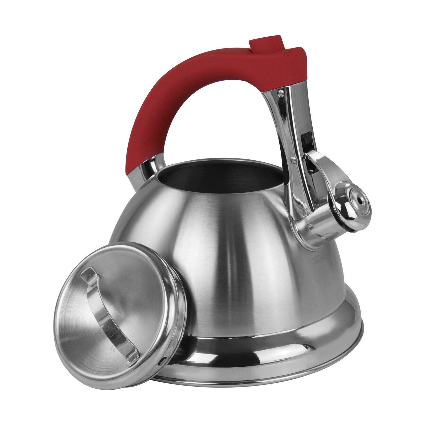1,8 Quart Edelstahl-Pfeifkessel mit ergonomischem Griff und breiter Basis