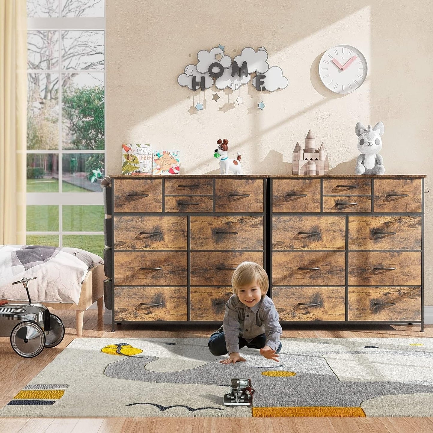 Kommode mit 10 Schubladen, Stoffschrank, Aufbewahrungsturm, Organizer, Schlafzimmer