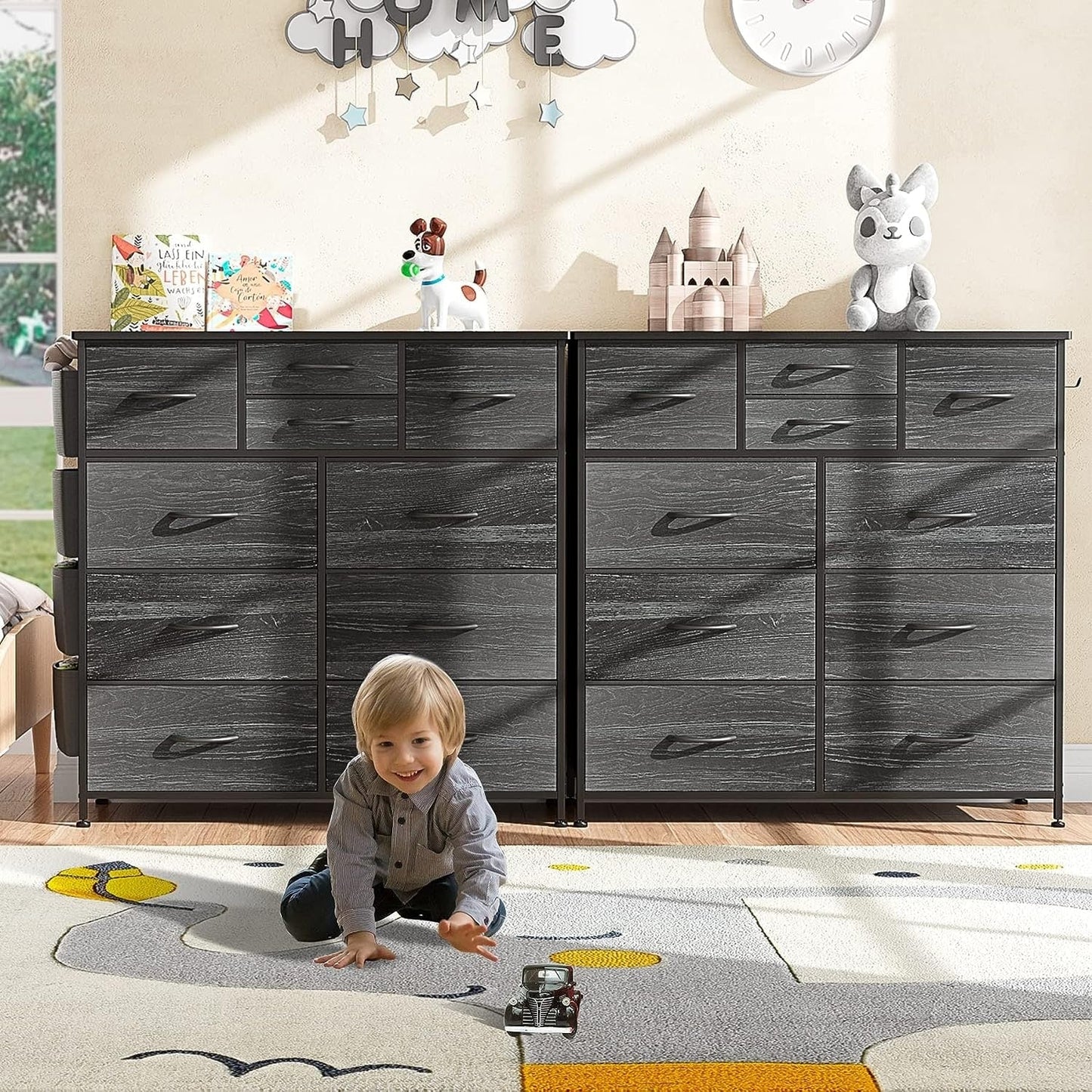 Kommode mit 10 Schubladen, Stoffschrank, Aufbewahrungsturm, Organizer, Schlafzimmer
