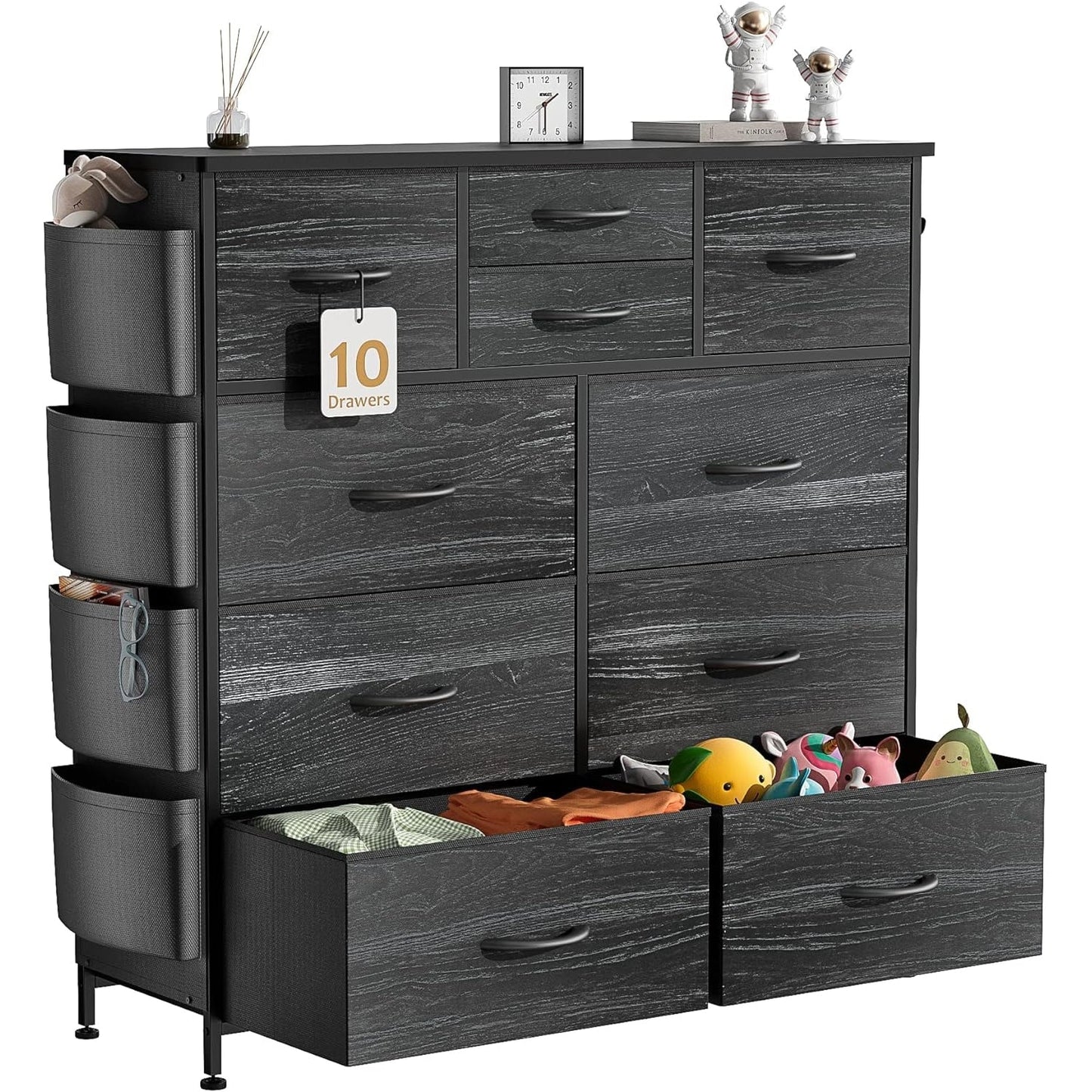 Kommode mit 10 Schubladen, Stoffschrank, Aufbewahrungsturm, Organizer, Schlafzimmer