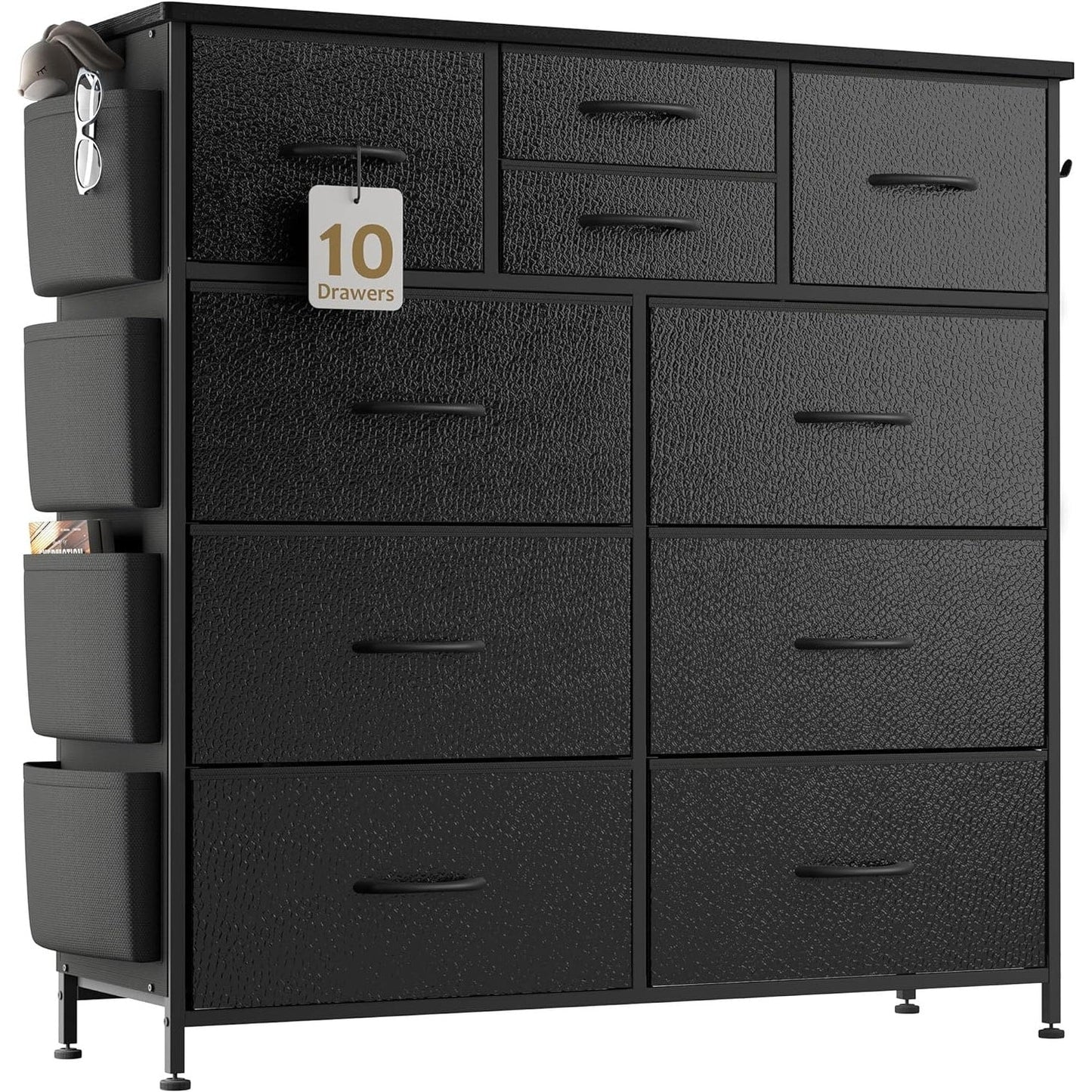 Kommode mit 10 Schubladen, Stoffschrank, Aufbewahrungsturm, Organizer, Schlafzimmer