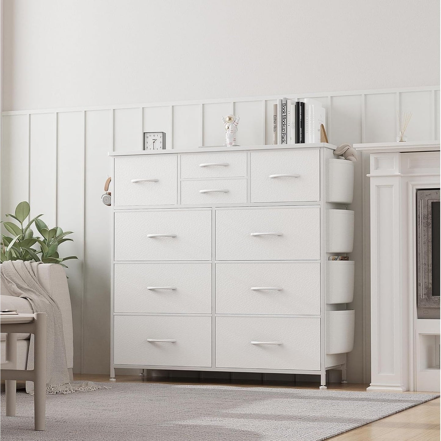 Kommode mit 10 Schubladen, Stoffschrank, Aufbewahrungsturm, Organizer, Schlafzimmer