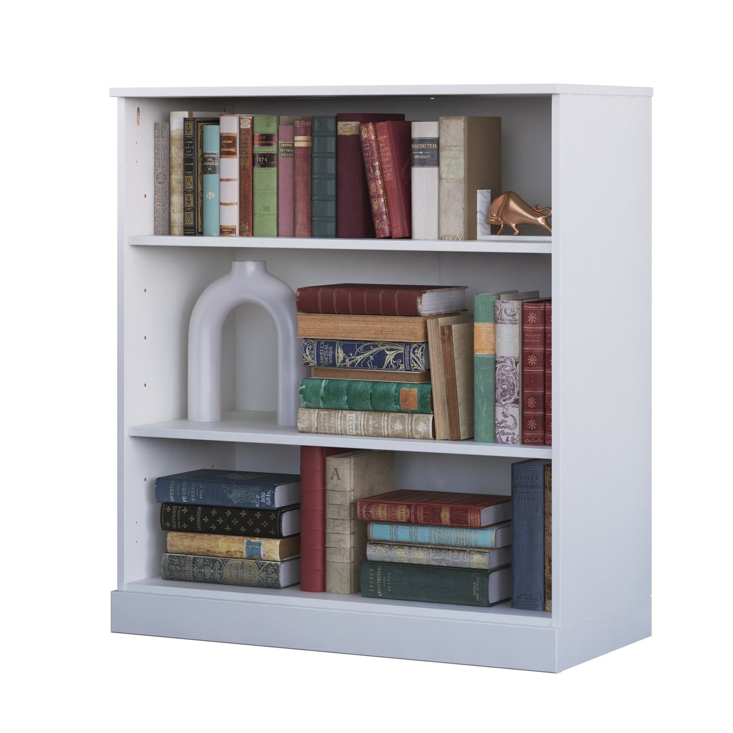 Bücherregal mit 3 Regalböden aus 100 % Massivholz und optionalen Türen von Palace Imports