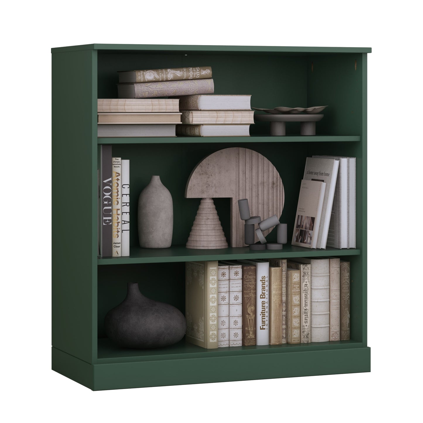 Bücherregal mit 3 Regalböden aus 100 % Massivholz und optionalen Türen von Palace Imports