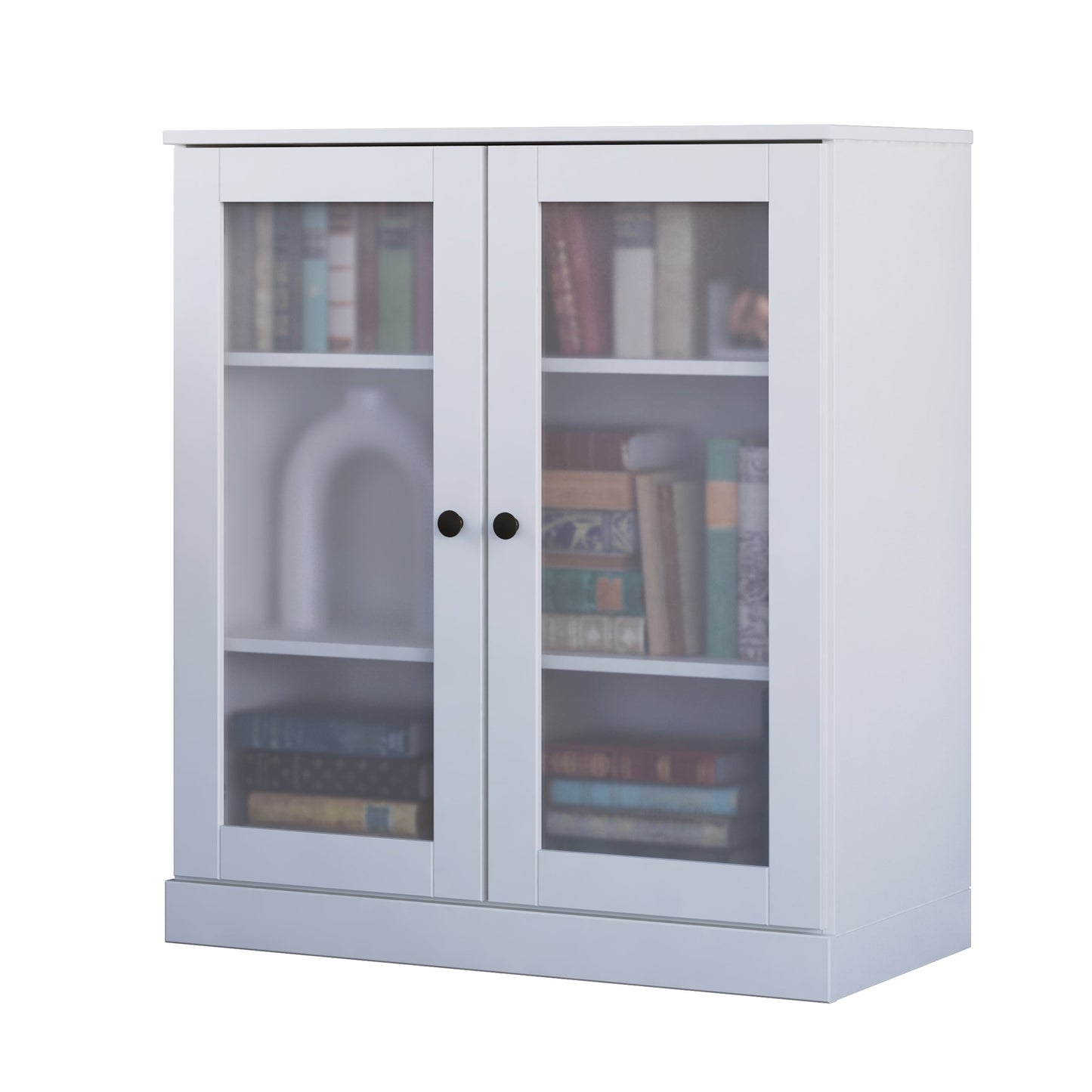 Bücherregal mit 3 Regalböden aus 100 % Massivholz und optionalen Türen von Palace Imports