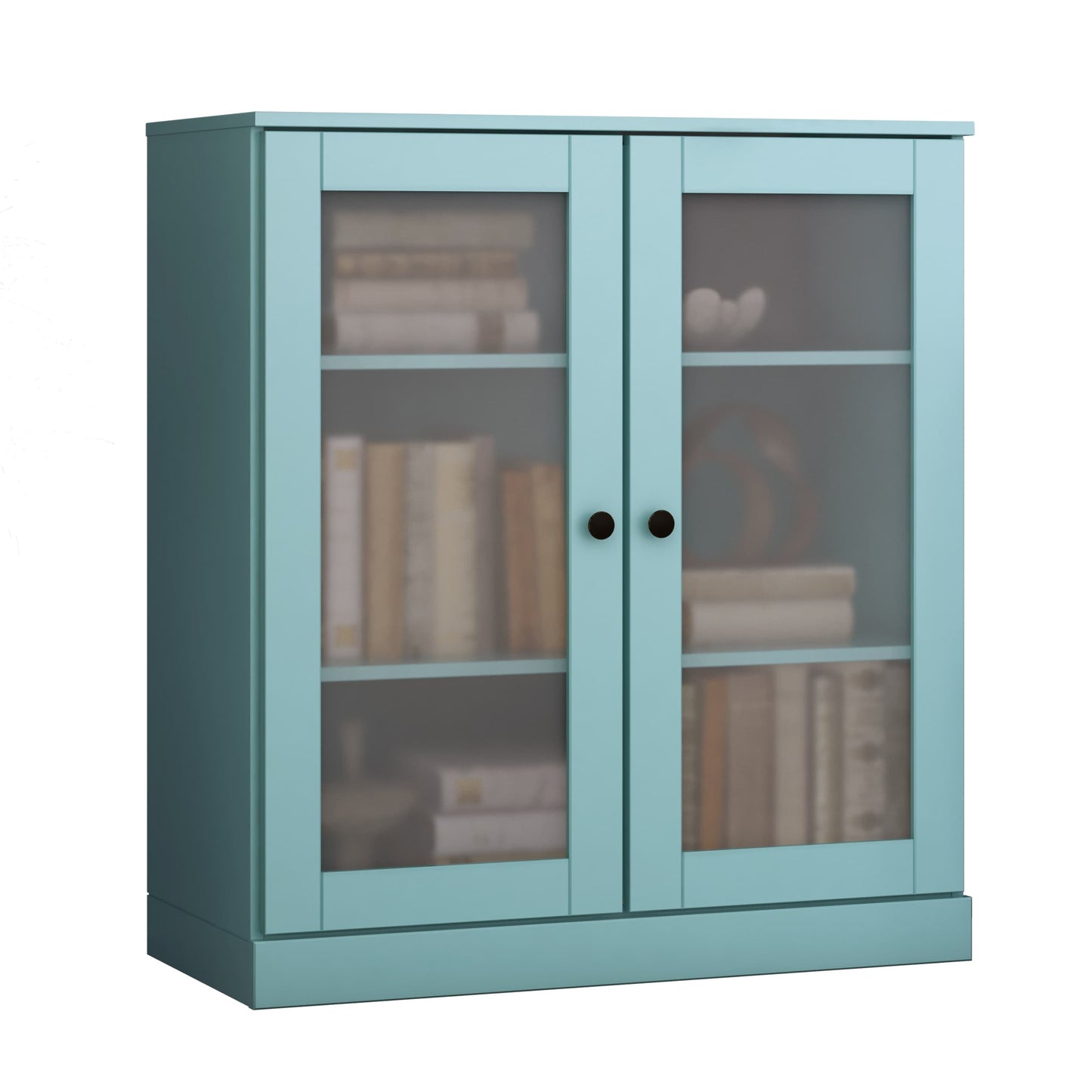 Bücherregal mit 3 Regalböden aus 100 % Massivholz und optionalen Türen von Palace Imports