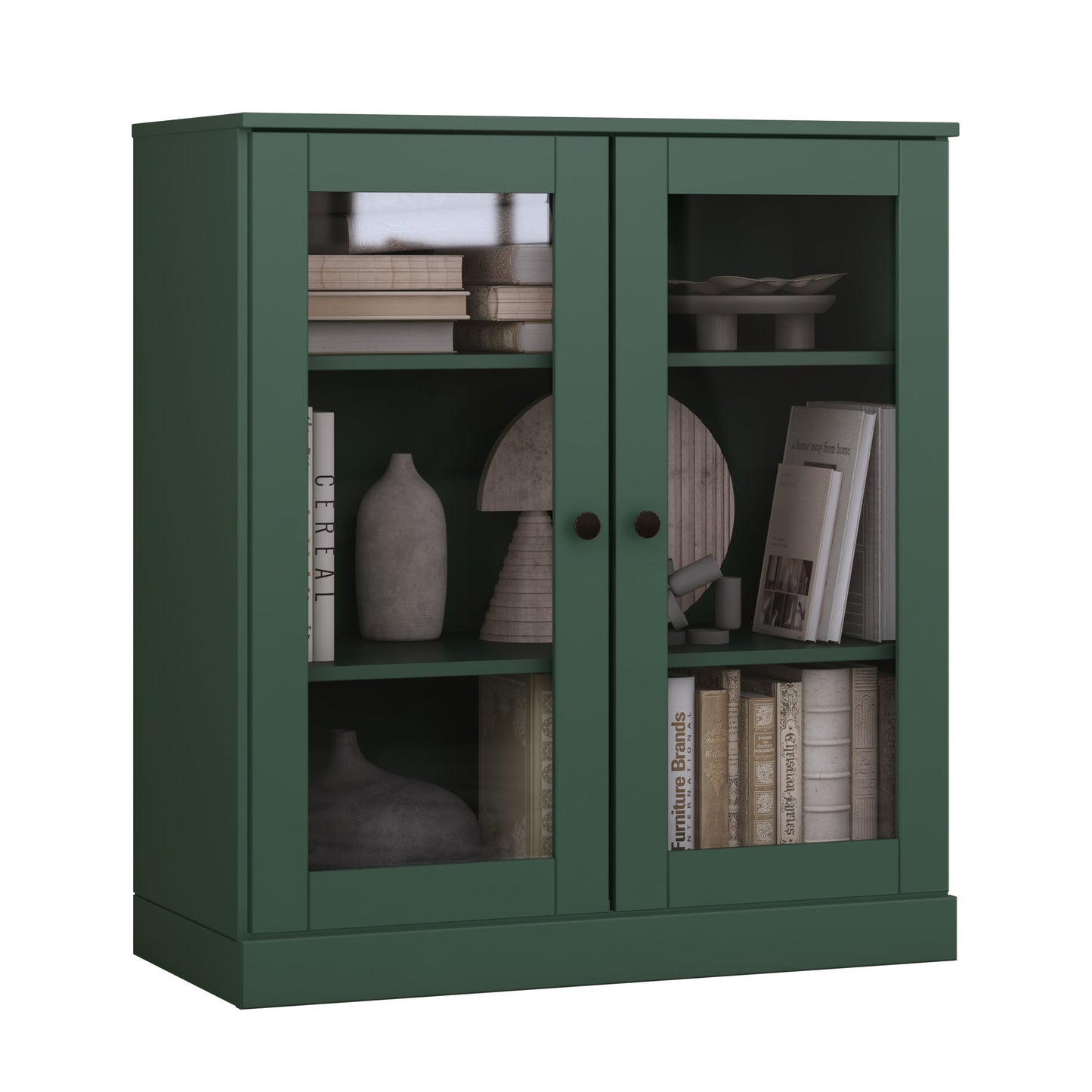 Bücherregal mit 3 Regalböden aus 100 % Massivholz und optionalen Türen von Palace Imports