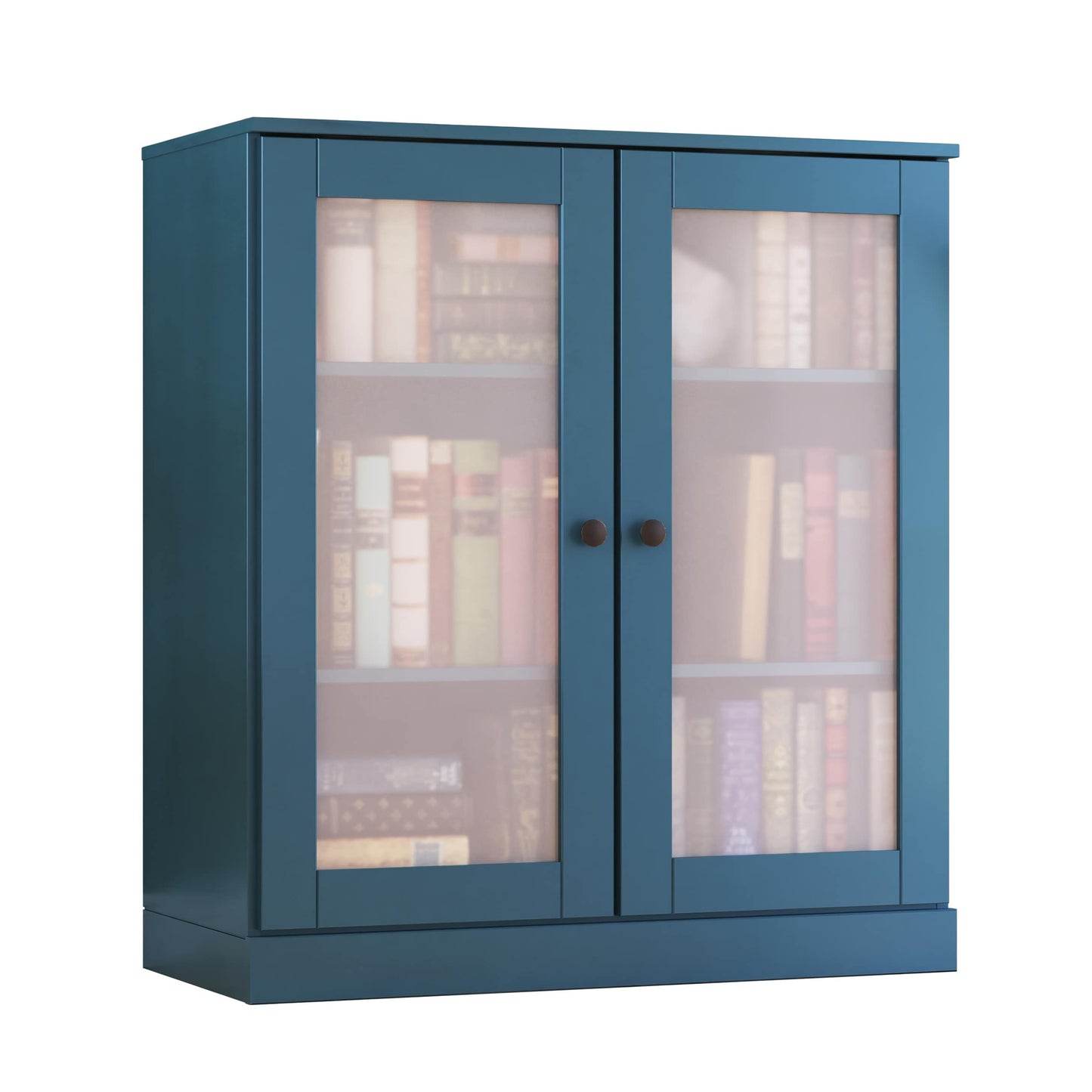 Bücherregal mit 3 Regalböden aus 100 % Massivholz und optionalen Türen von Palace Imports