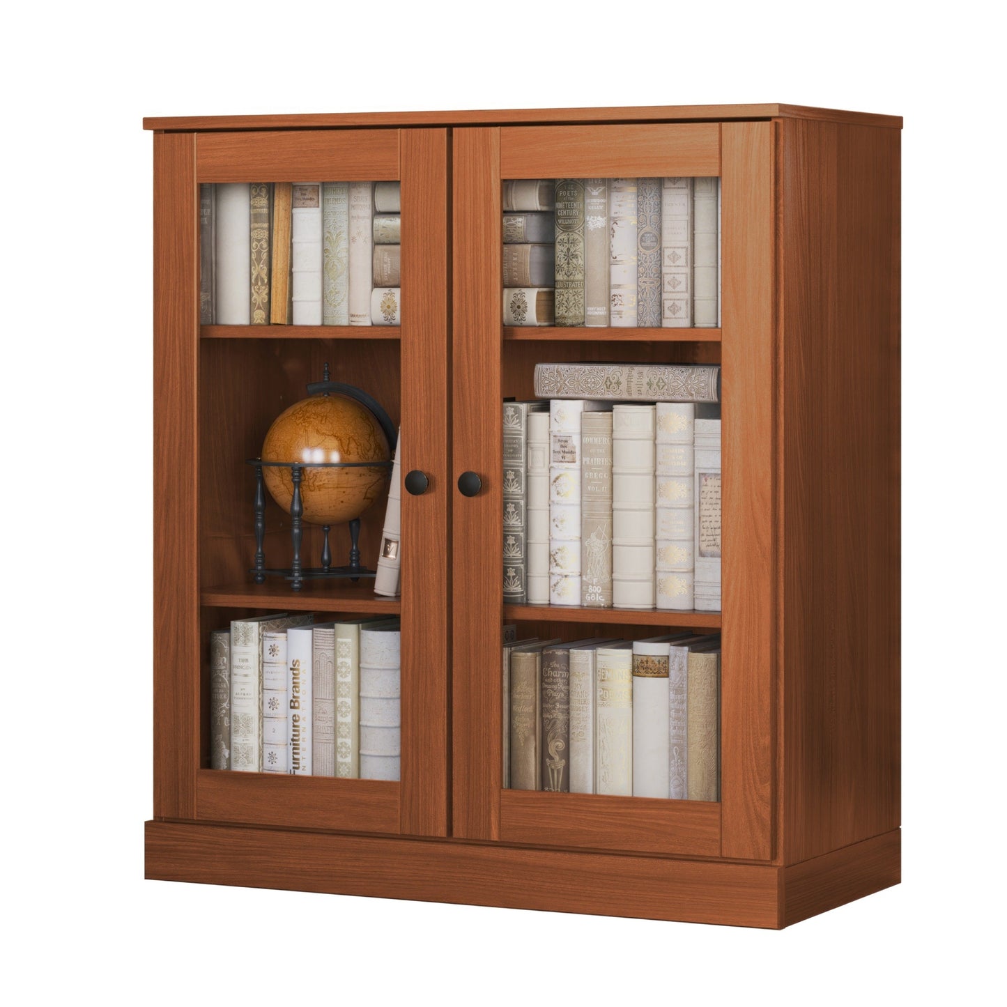 Bücherregal mit 3 Regalböden aus 100 % Massivholz und optionalen Türen von Palace Imports