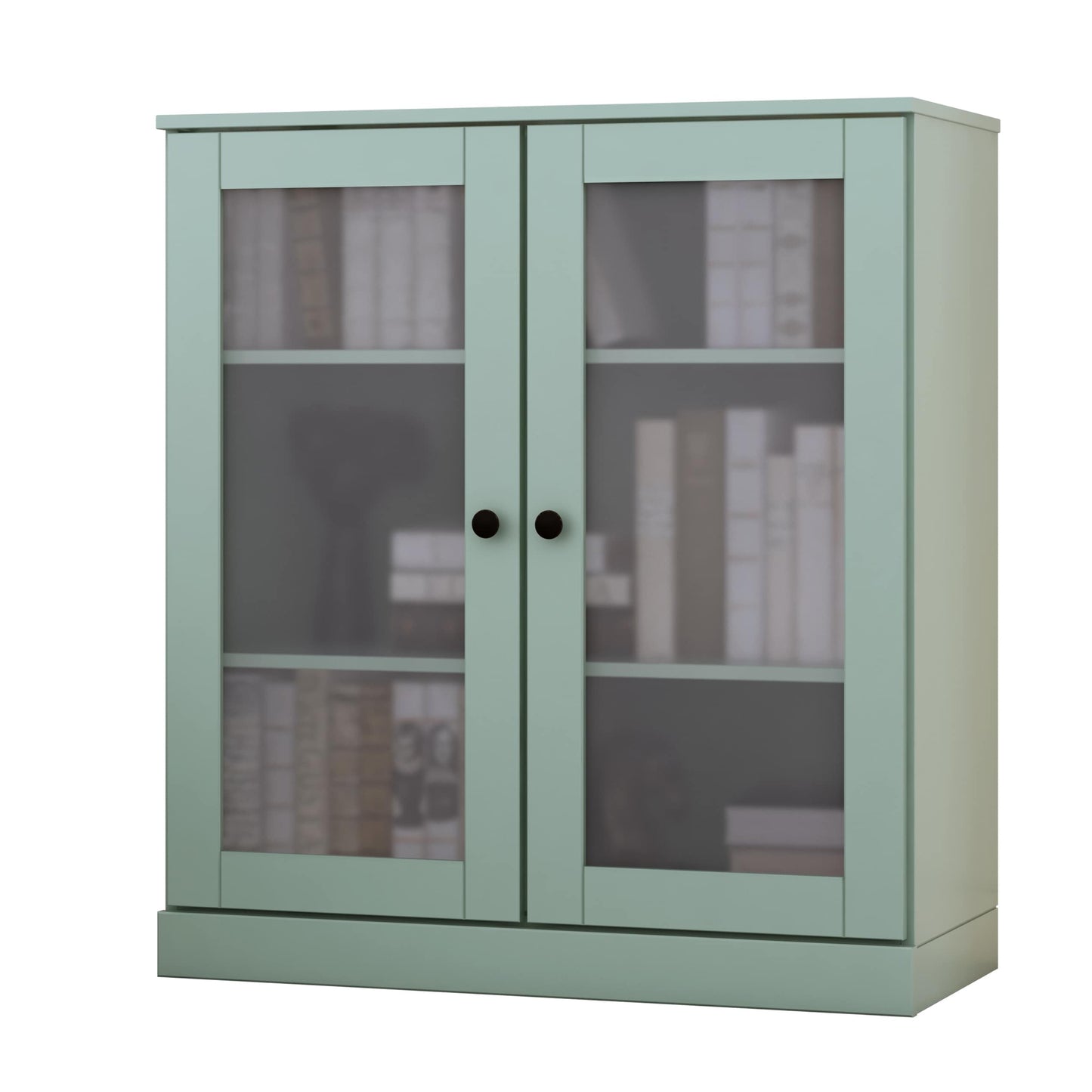 Bücherregal mit 3 Regalböden aus 100 % Massivholz und optionalen Türen von Palace Imports