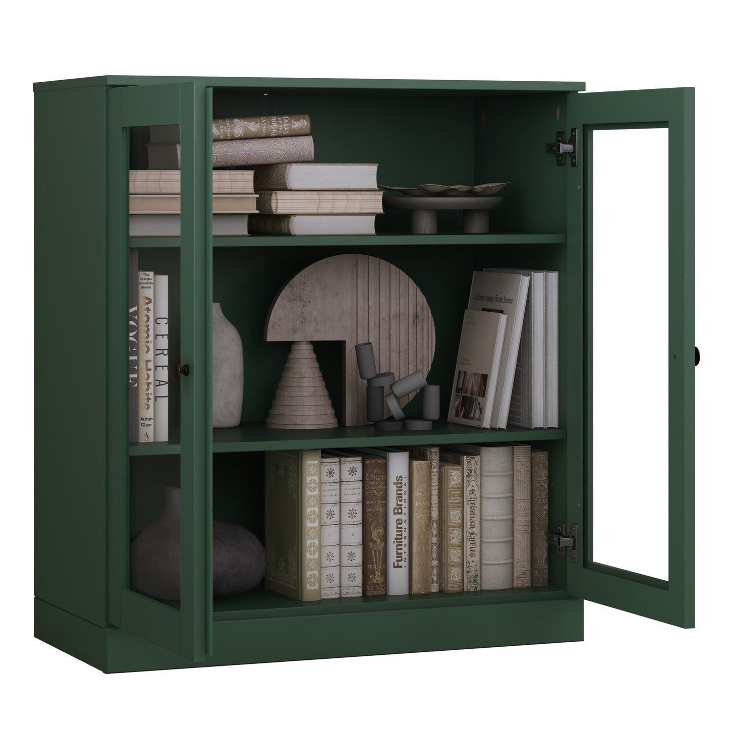Bücherregal mit 3 Regalböden aus 100 % Massivholz und optionalen Türen von Palace Imports