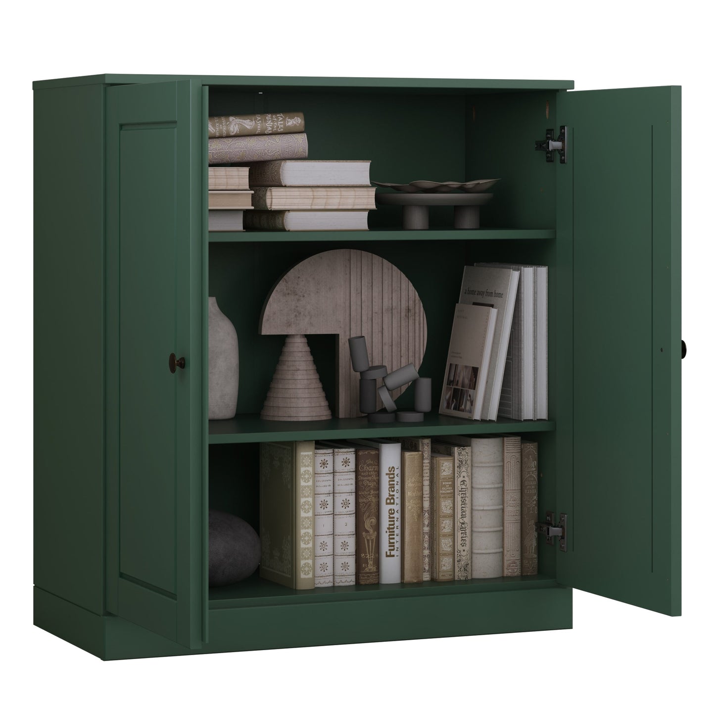 Bücherregal mit 3 Regalböden aus 100 % Massivholz und optionalen Türen von Palace Imports