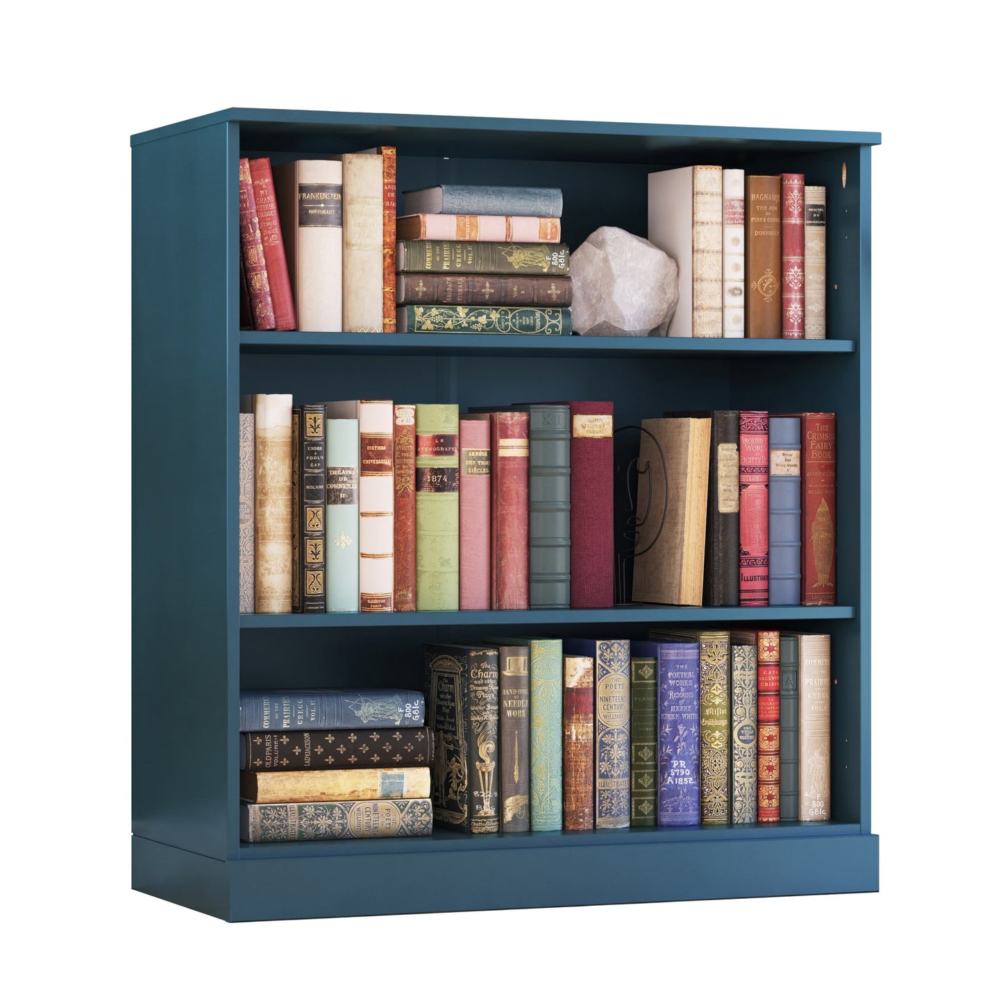Bücherregal mit 3 Regalböden aus 100 % Massivholz und optionalen Türen von Palace Imports