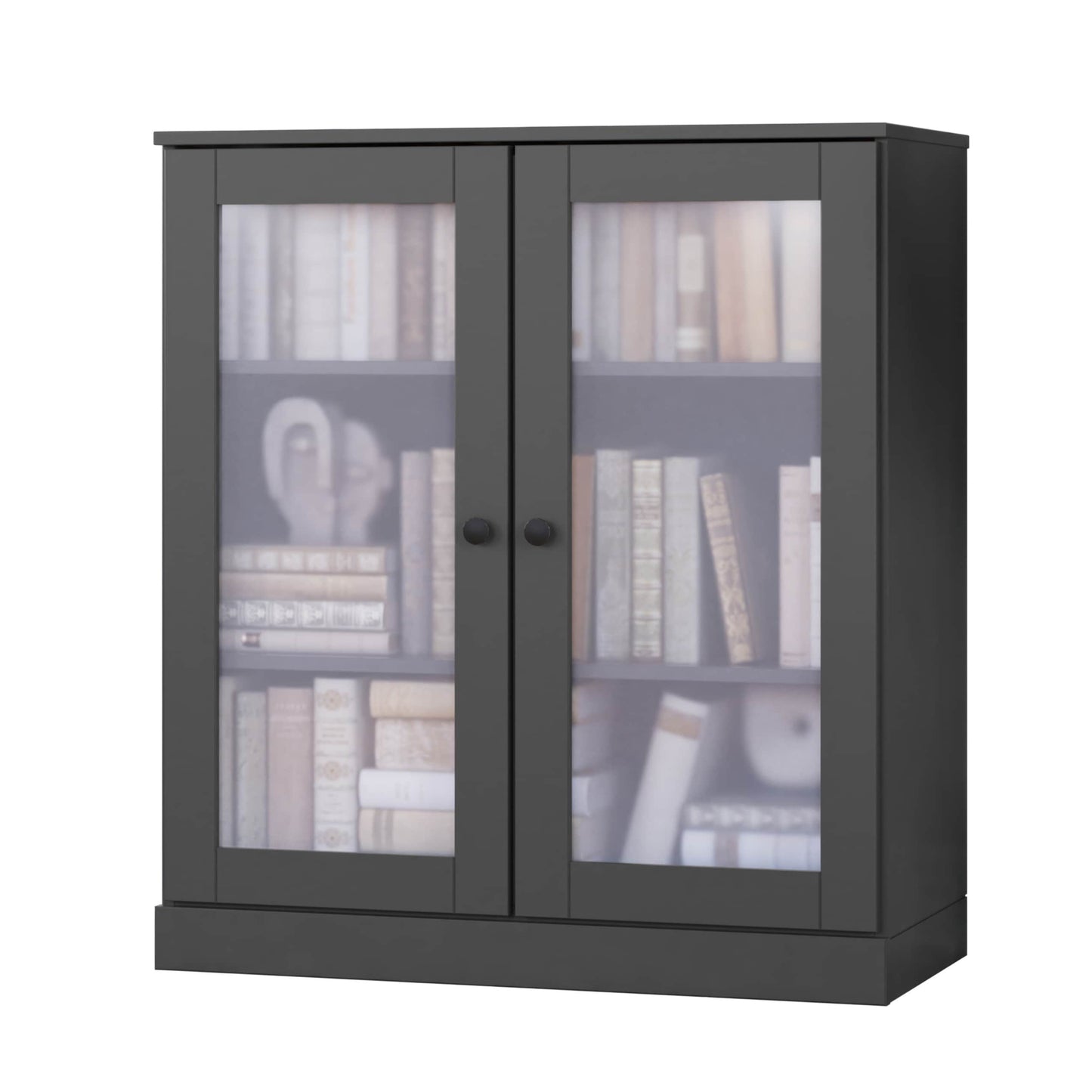Bücherregal mit 3 Regalböden aus 100 % Massivholz und optionalen Türen von Palace Imports