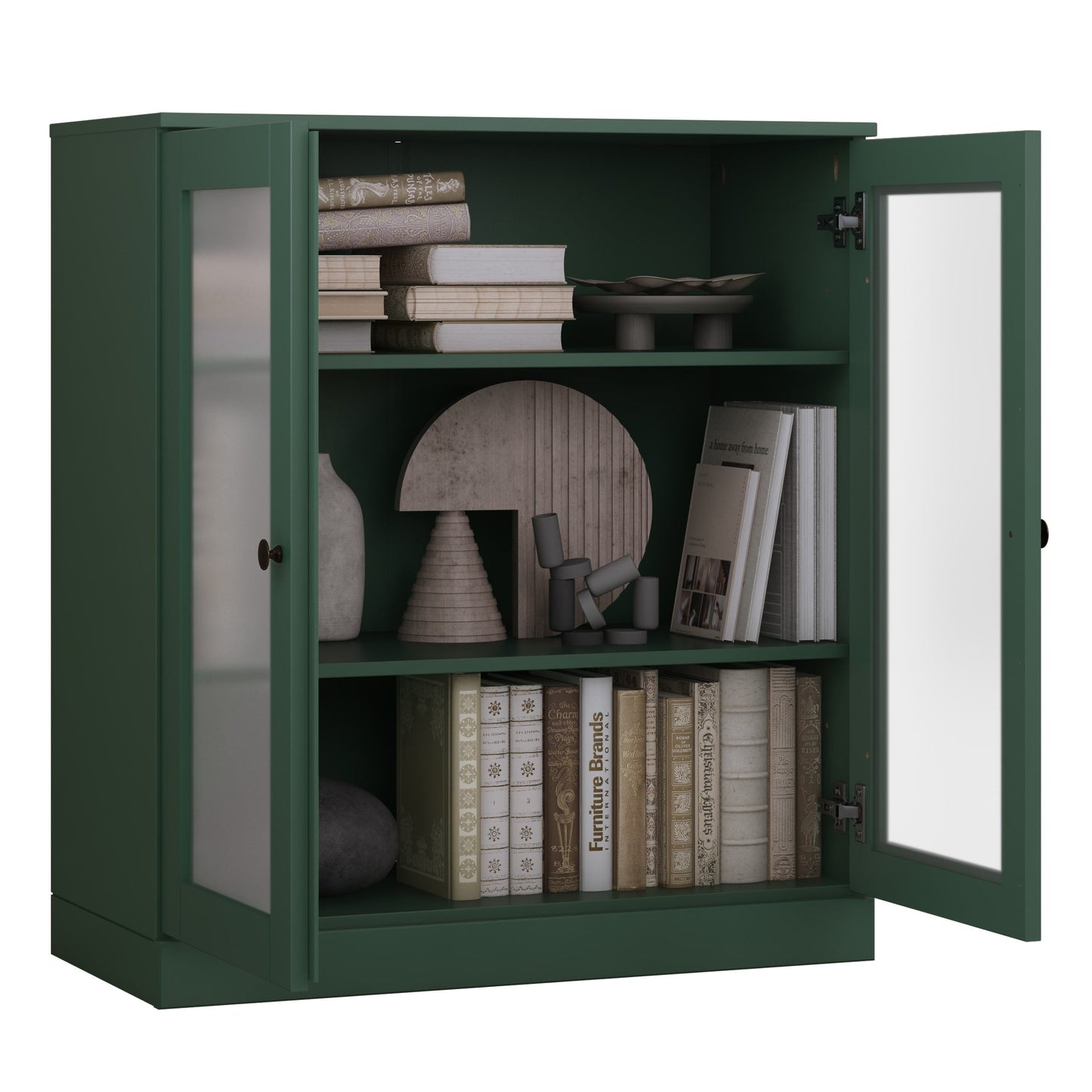 Bücherregal mit 3 Regalböden aus 100 % Massivholz und optionalen Türen von Palace Imports