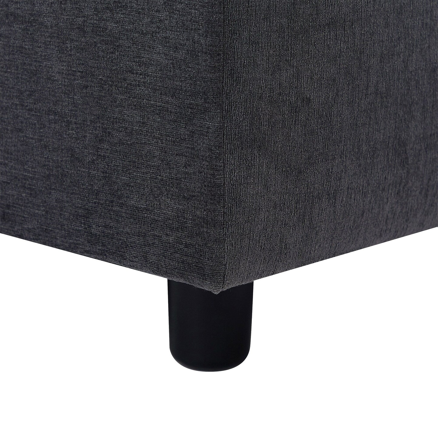 102.4 L-förmiges Polyester-Sofa mit wendbarem Fußhocker, dicken Kissen und Kunststoffbeinen