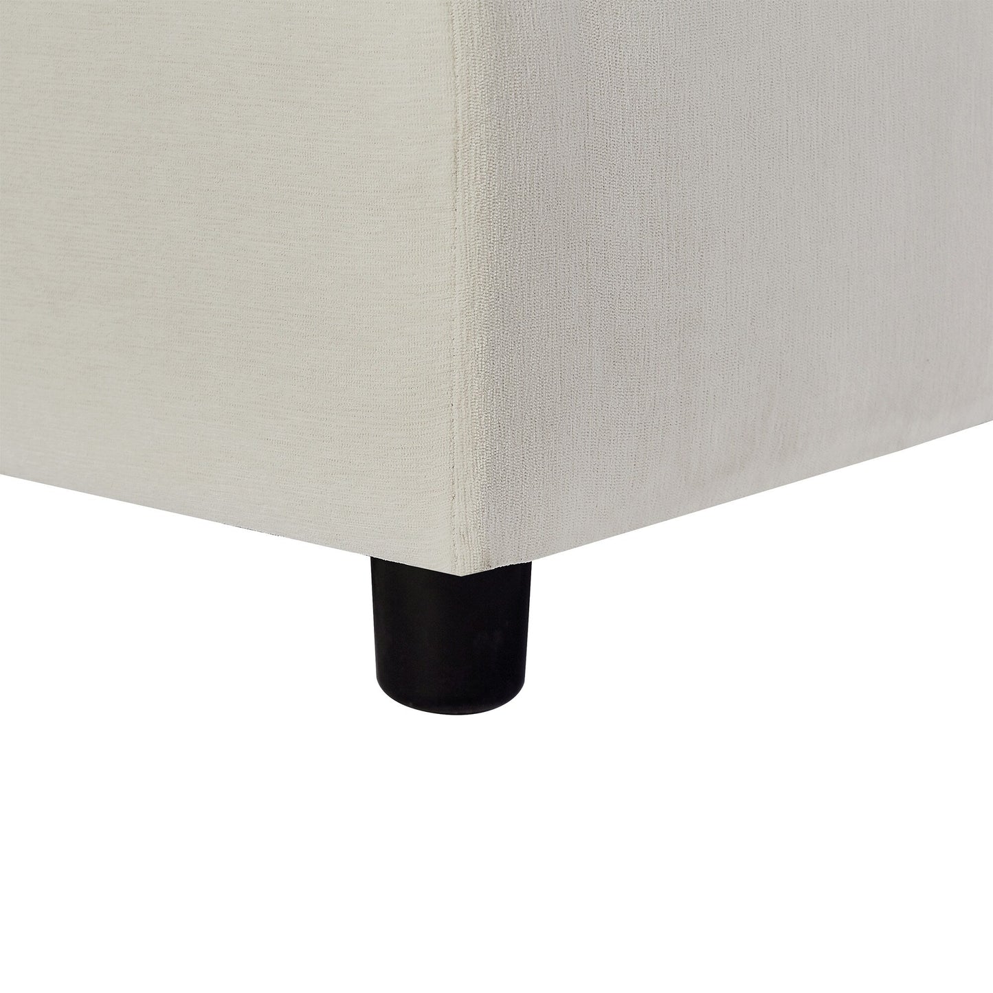 102.4 L-förmiges Polyester-Sofa mit wendbarem Fußhocker, dicken Kissen und Kunststoffbeinen