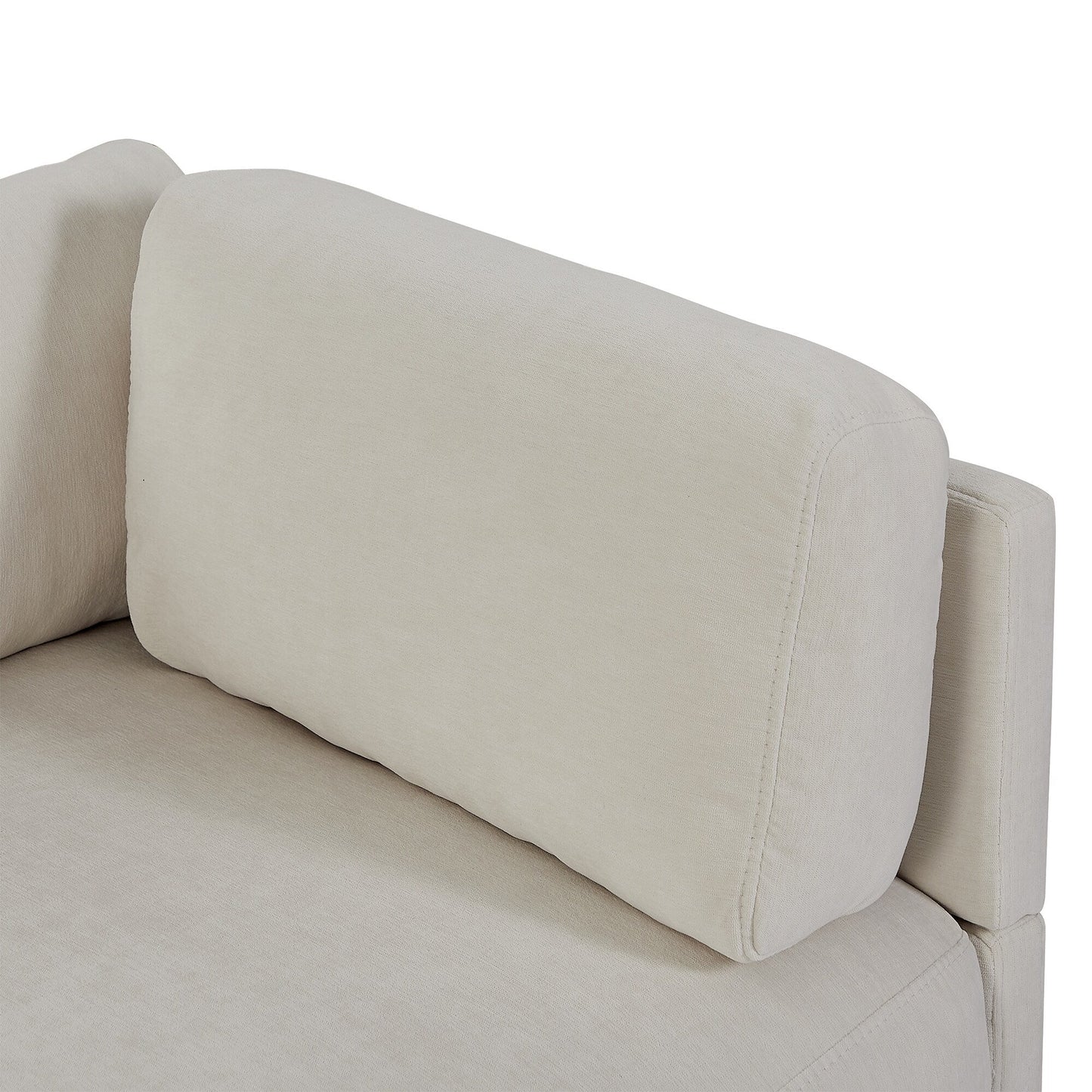 102.4 L-förmiges Polyester-Sofa mit wendbarem Fußhocker, dicken Kissen und Kunststoffbeinen