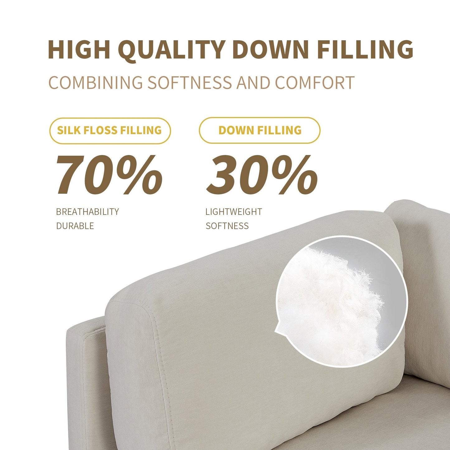 102.4'' L-Shaped Polyester Sectional Sofa with Reversible Footstool, Thick Cushions, and Durable Plastic Legs