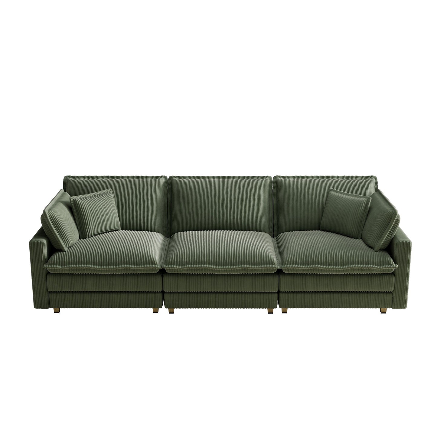 103 Corduroy Modern Classic 4-Seater Sofa - Deep Seat,With 4 Pillow For Living Room