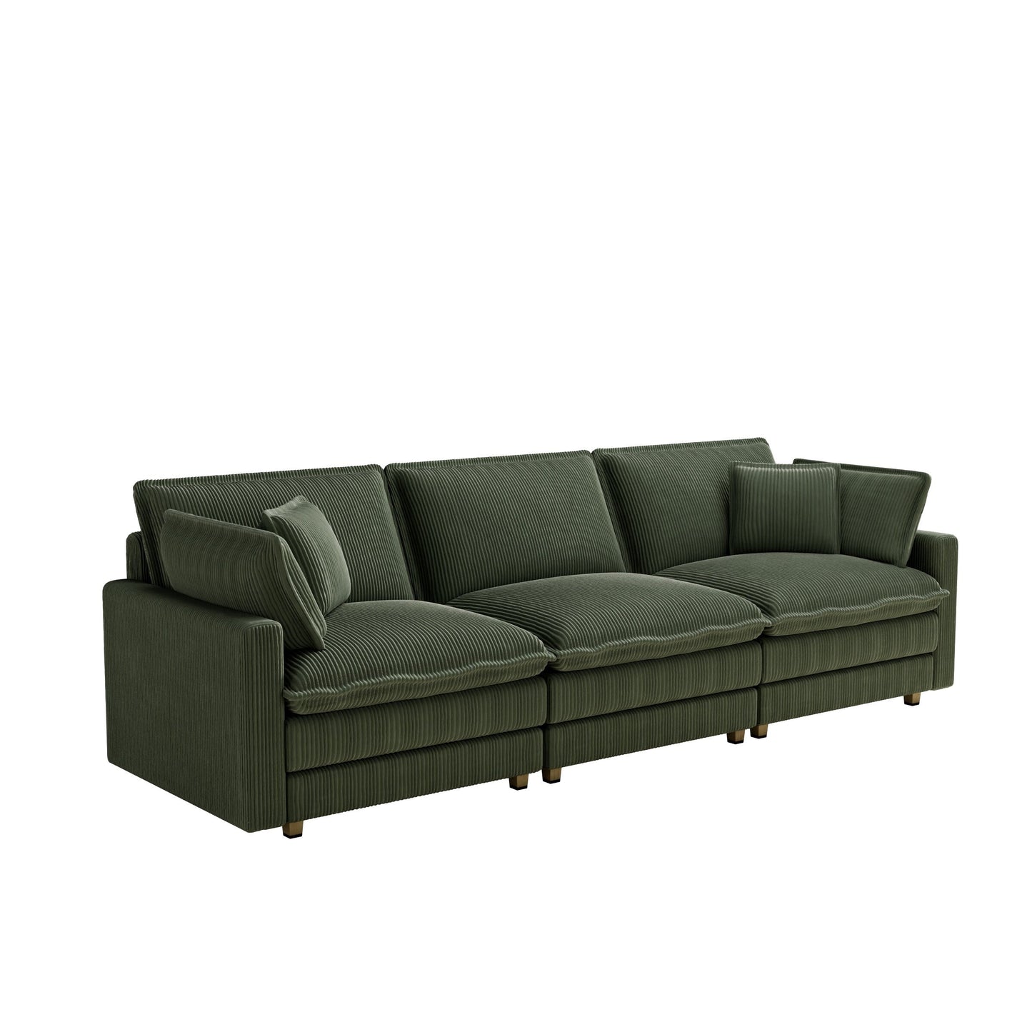 103 Corduroy Modern Classic 4-Seater Sofa - Deep Seat,With 4 Pillow For Living Room