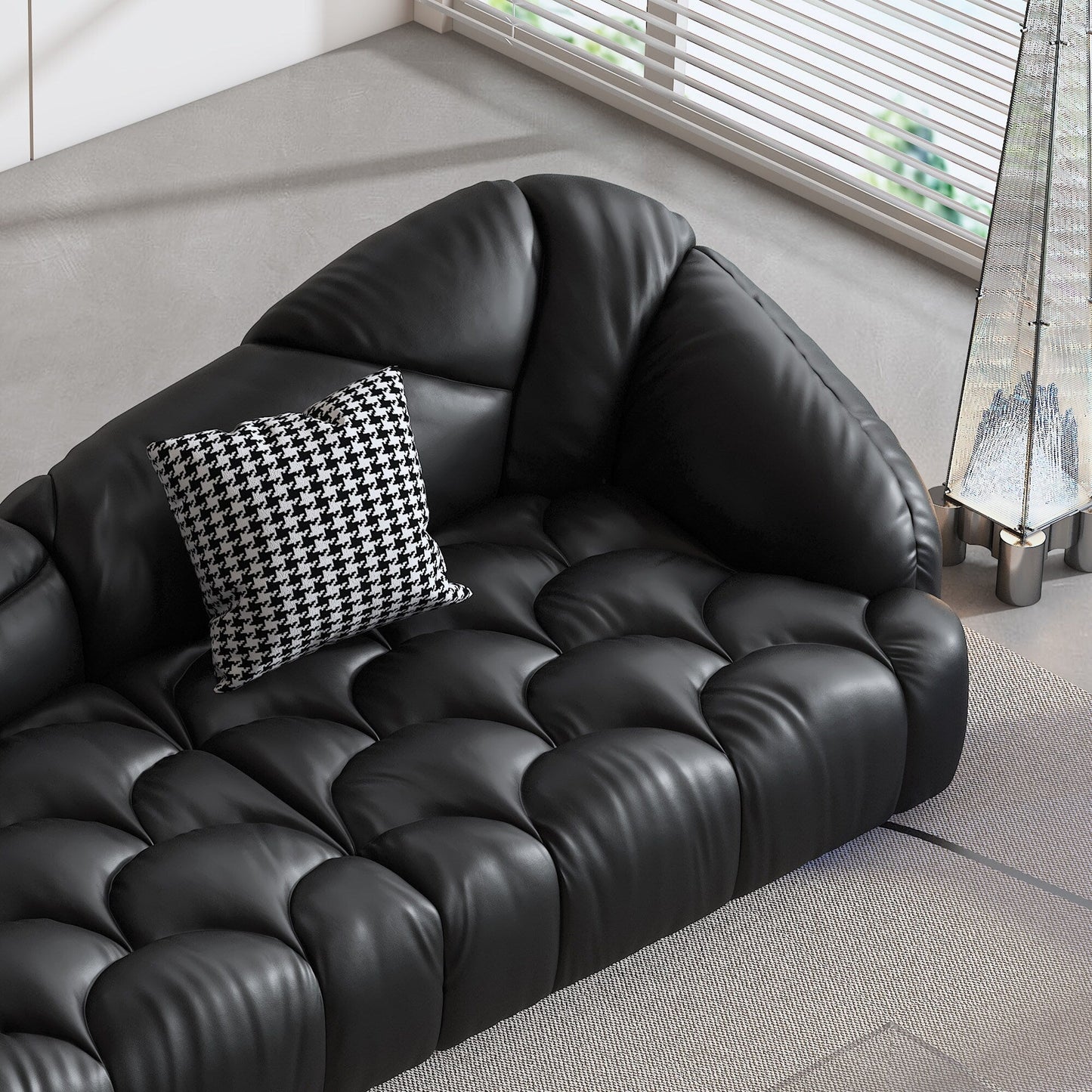 104.3 Leather Upholstered Sofa - 104.3 x 45.3