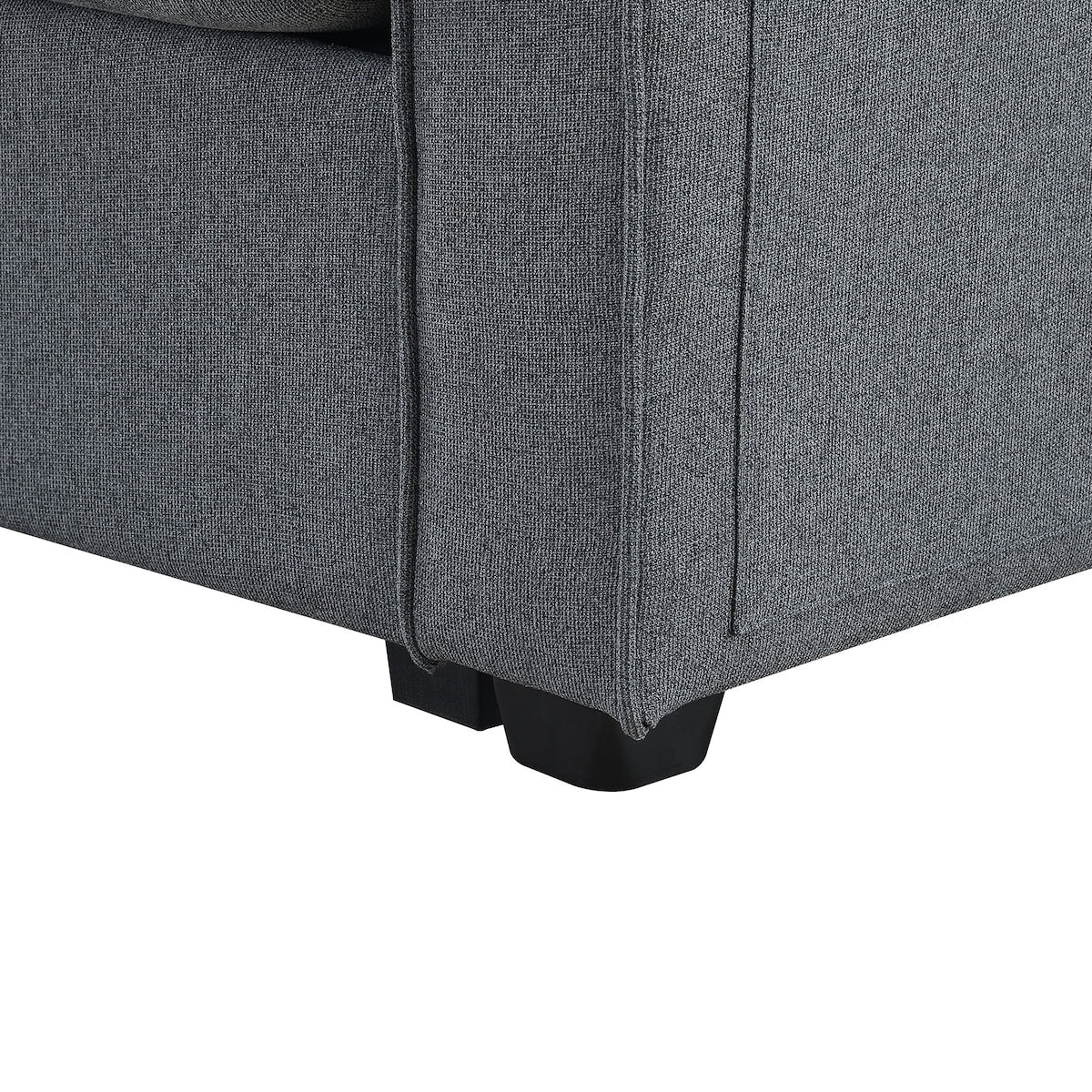 104 4-Seater Modern Linen Fabric Sofa with Armrest Pockets and 4 Pillows