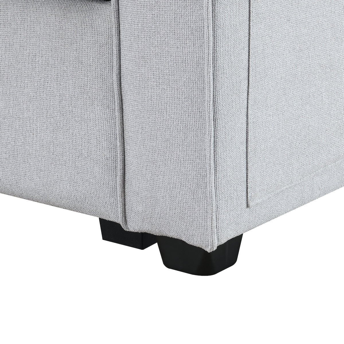 104 4-Seater Modern Linen Fabric Sofa with Armrest Pockets and 4 Pillows