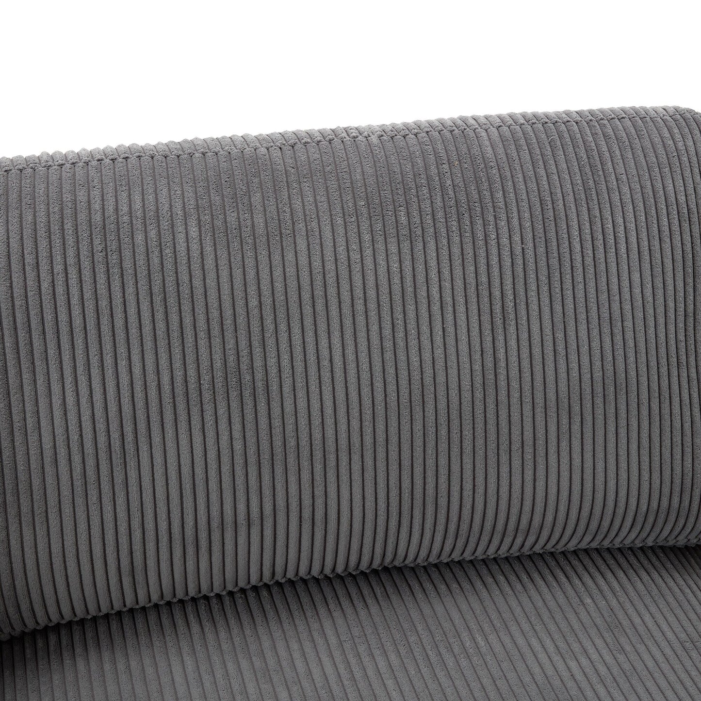 105 Corduroy Upholstered 3-seater Sofa with Removable Back Cushions and 5 Pillows for Living Room
