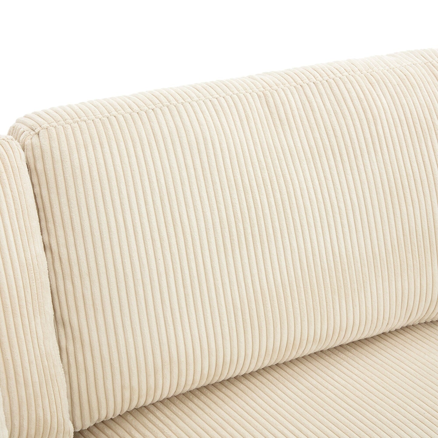 105 Corduroy Upholstered 3-seater Sofa with Removable Back Cushions and 5 Pillows for Living Room